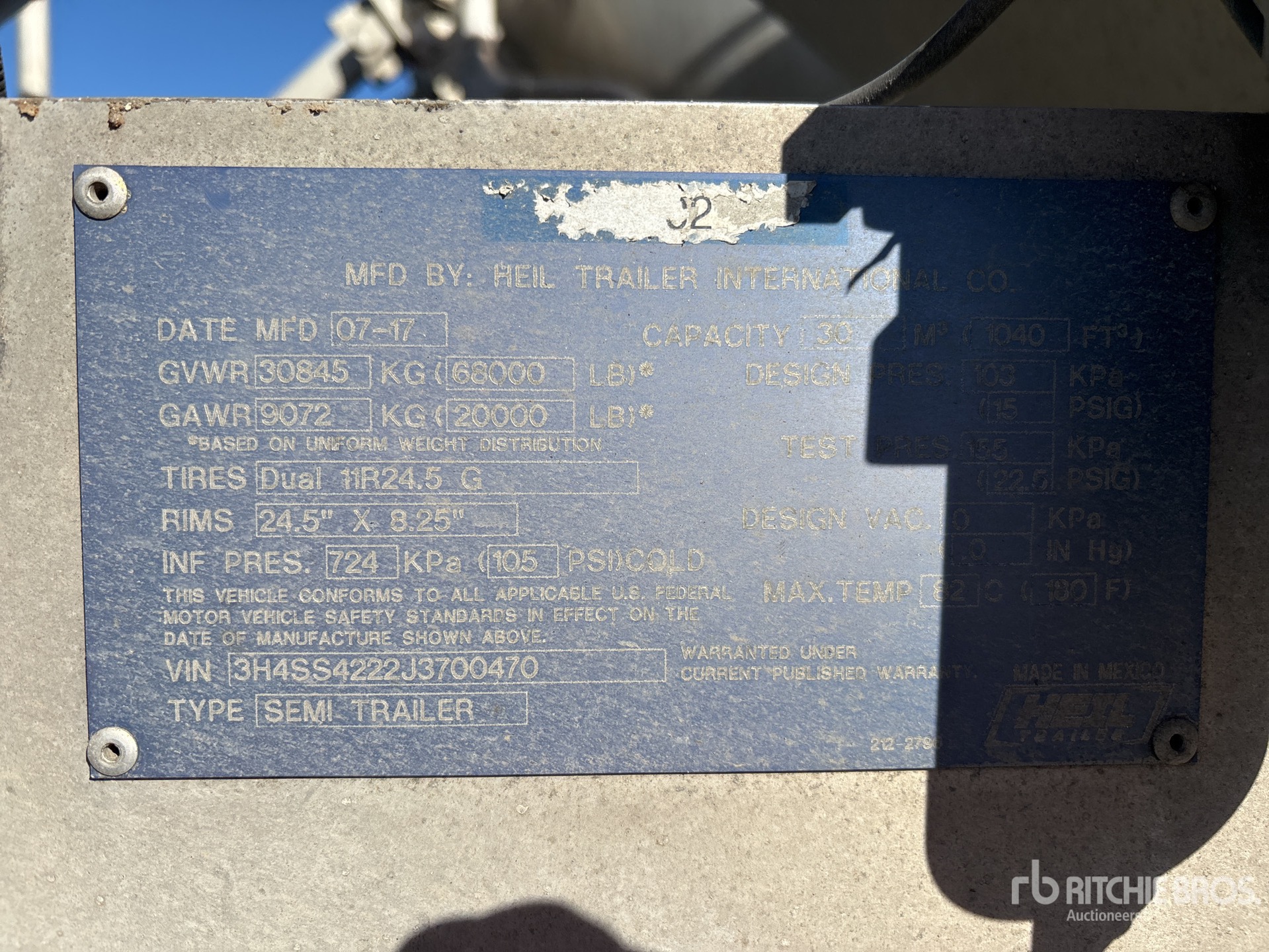 General Appearance with Serial Number / VIN