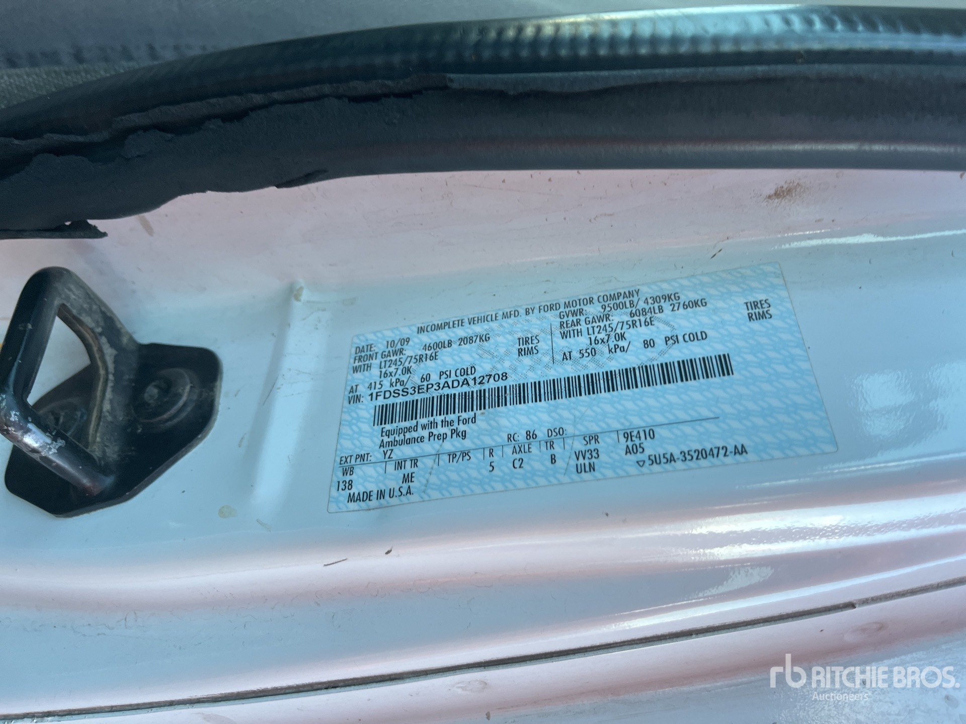 General Appearance with Serial Number / VIN