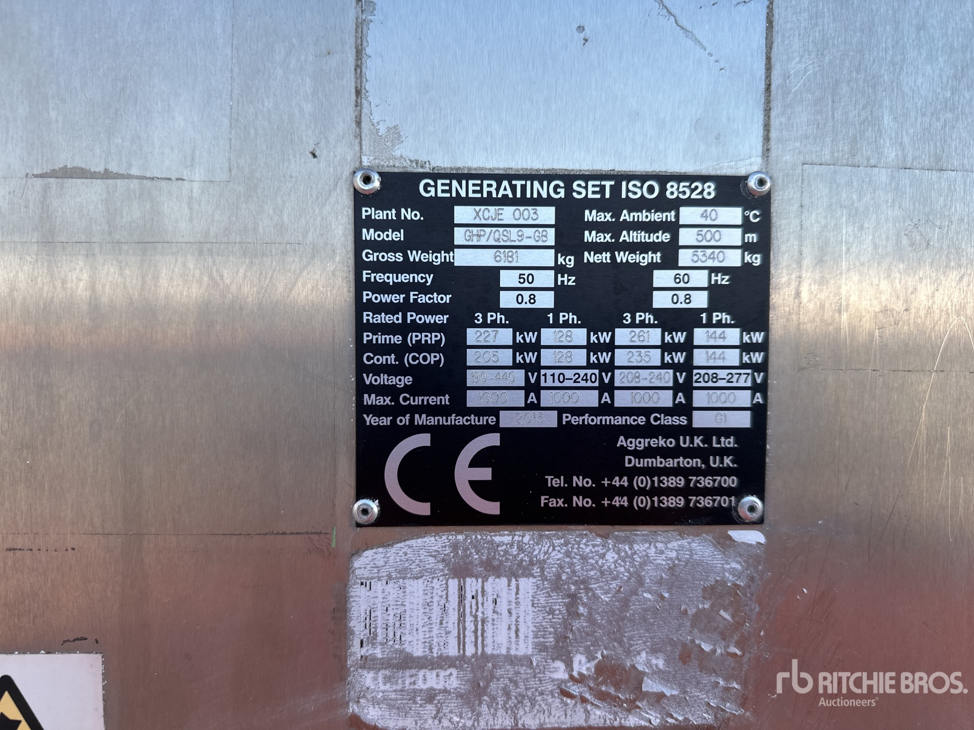 General Appearance with N.º de serie/VIN