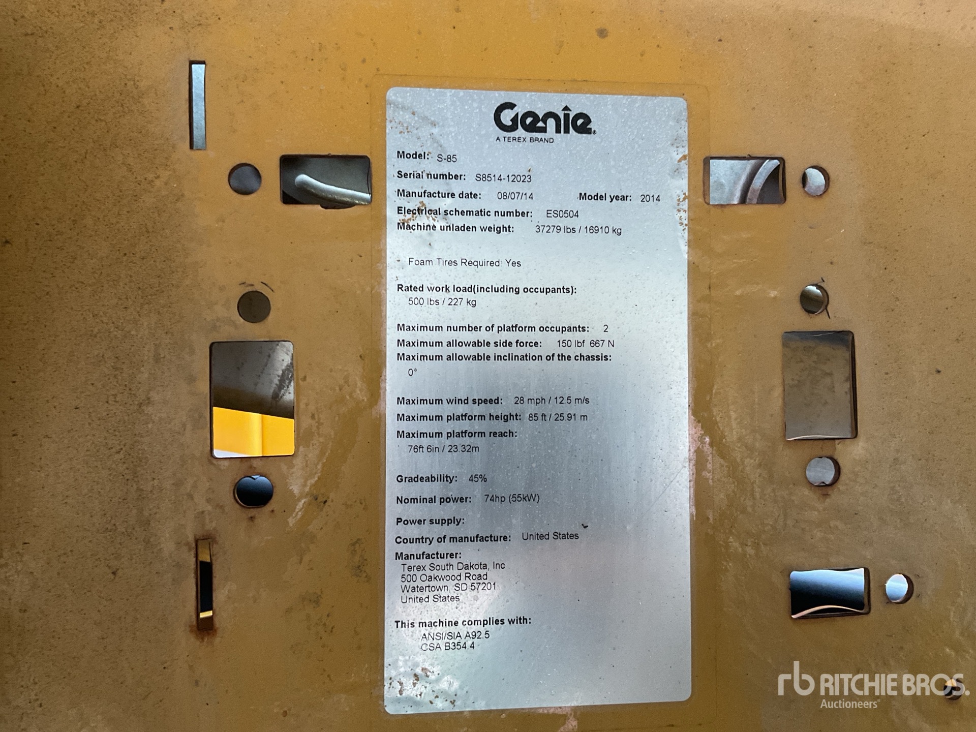 General Appearance with N.º de serie/VIN