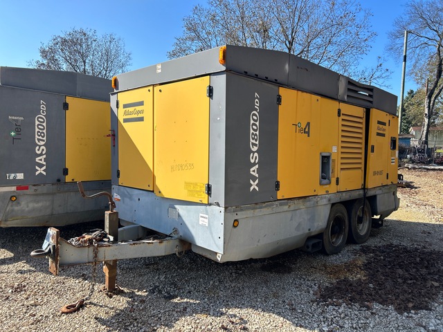 2012 Atlas Copco  XAS 1800 JD7 1800 cfm Mobile Air Compressor (Inoperable)