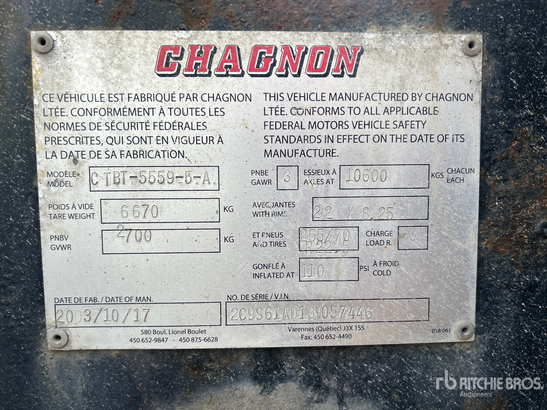 General Appearance with Numero seriale/numero d’identificazione del veicolo (VIN)