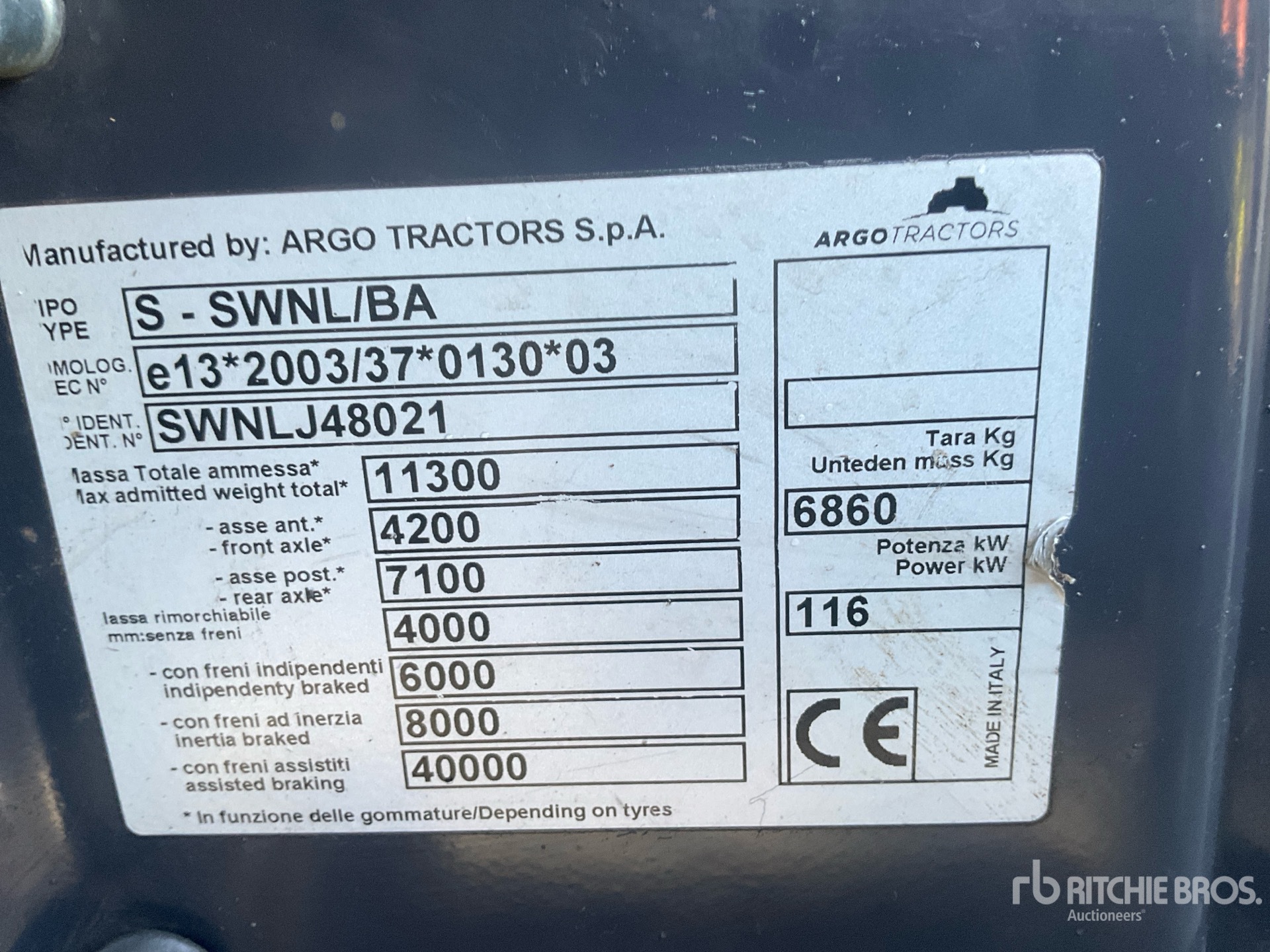 General Appearance with Serial Number / VIN