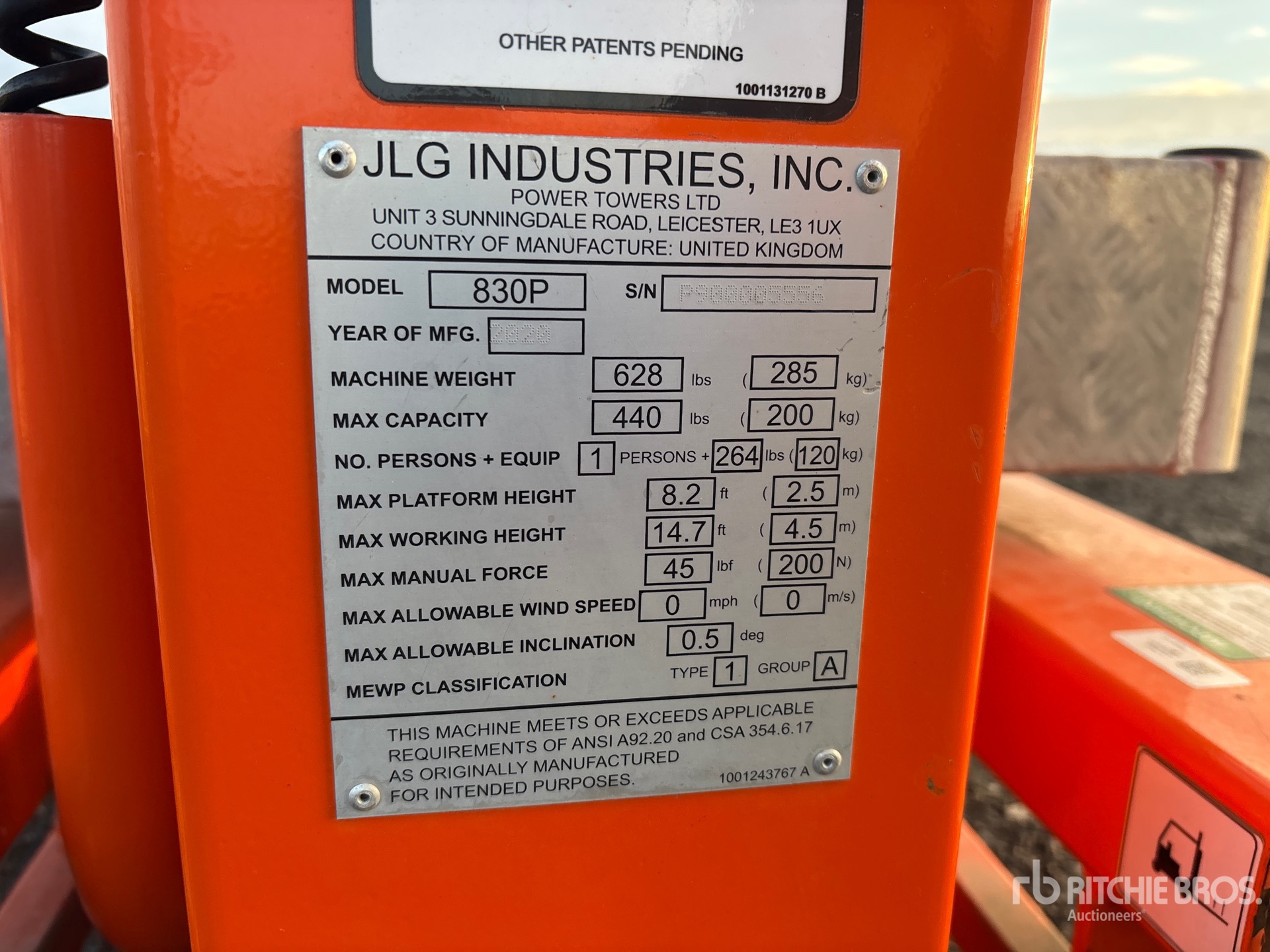 General Appearance with N.º de serie/VIN