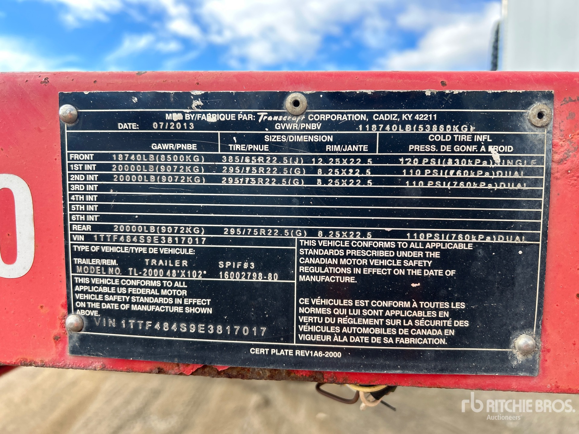 General Appearance with Serial Number / VIN