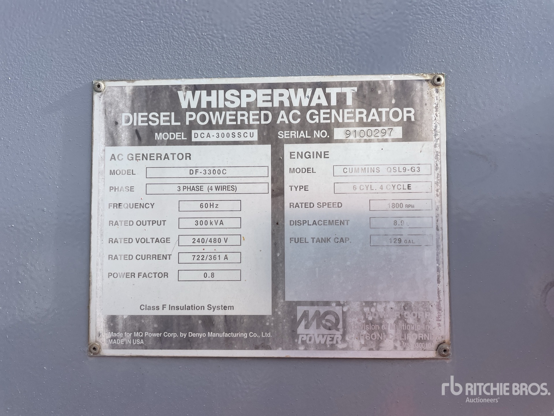 General Appearance with Serial Number / VIN