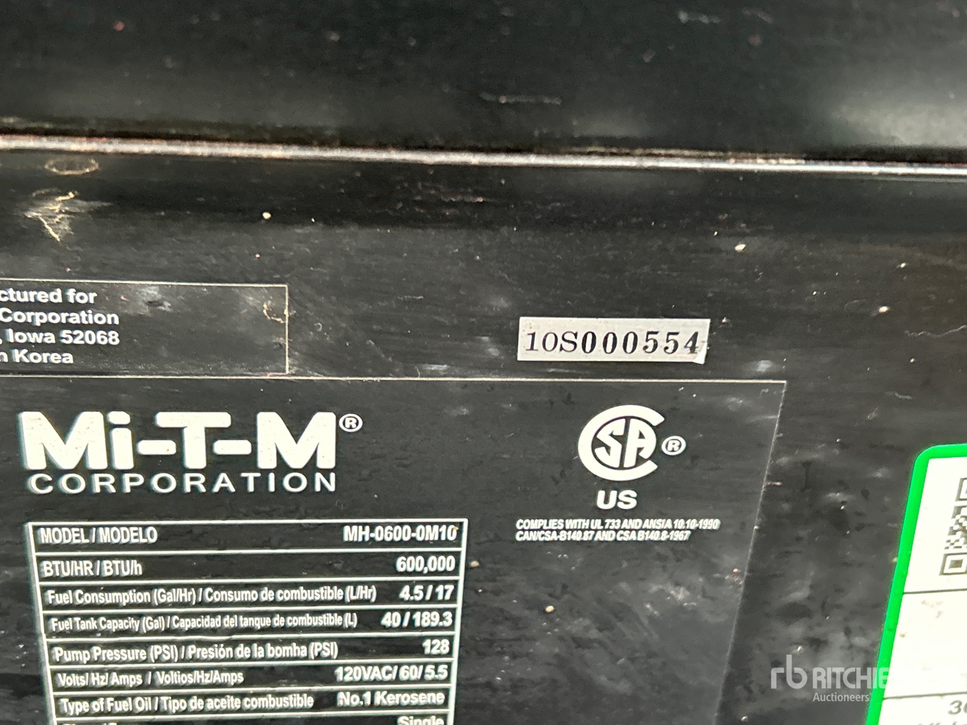 General Appearance with Serial Number / VIN