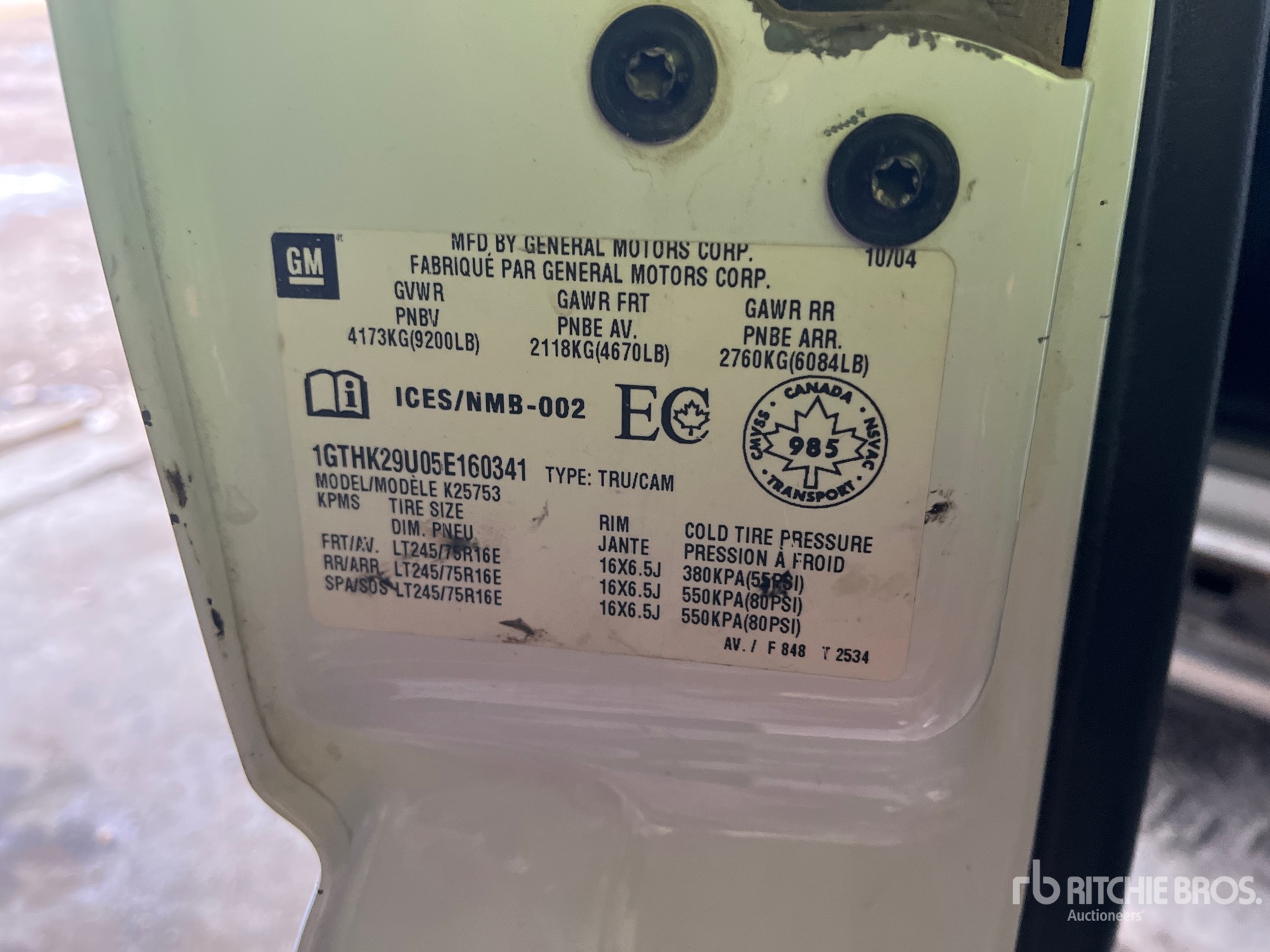 General Appearance with Numéro de série/Numéro d'identification du véhicule automobile