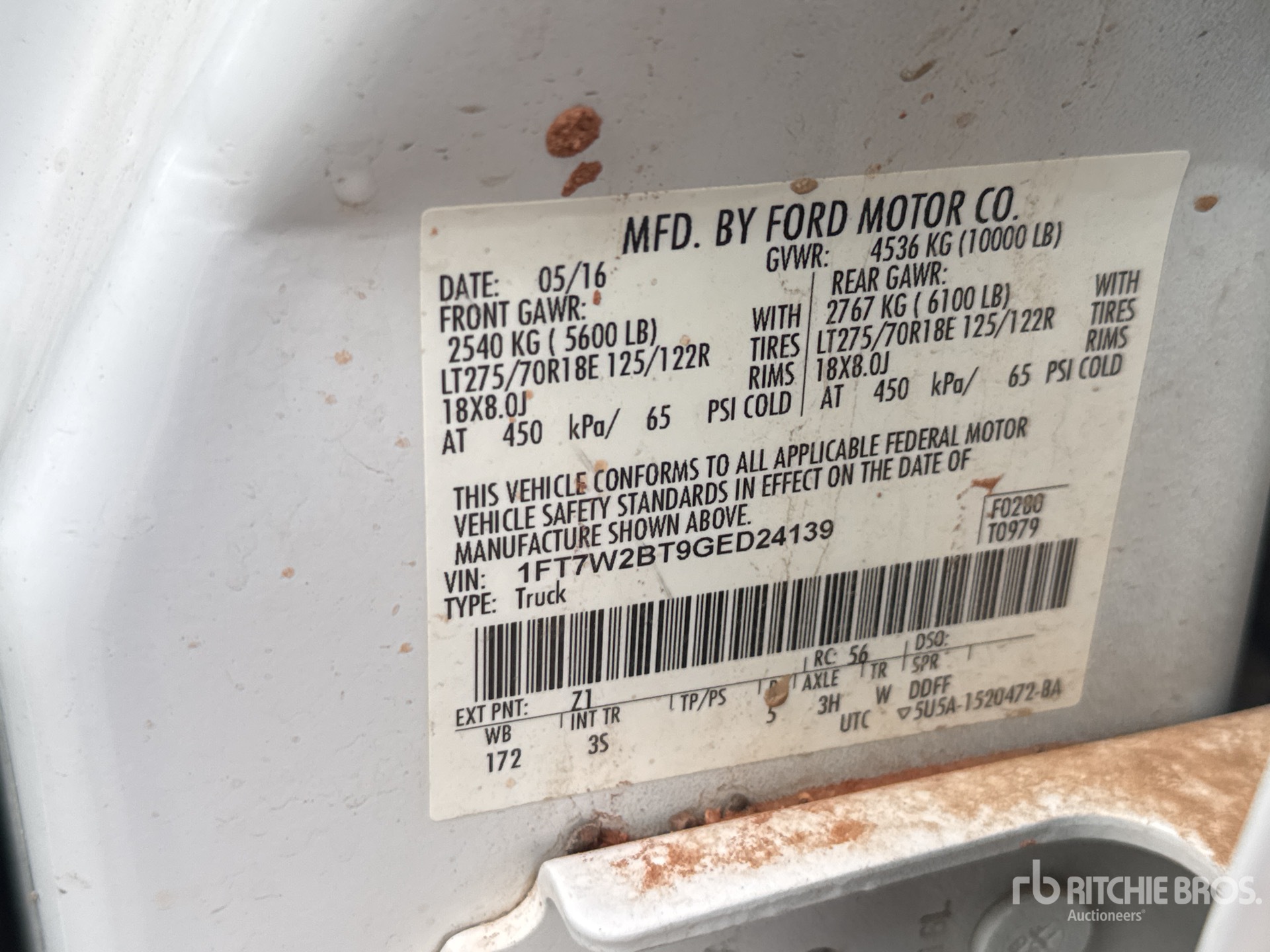 General Appearance with N.º de serie/VIN