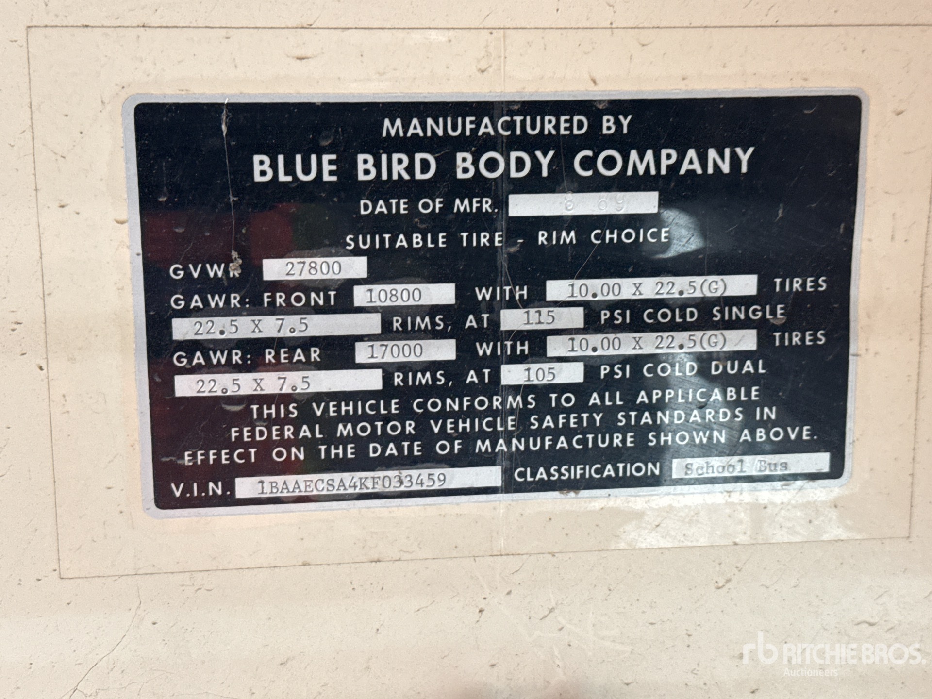 General Appearance with Numéro de série/Numéro d'identification du véhicule automobile