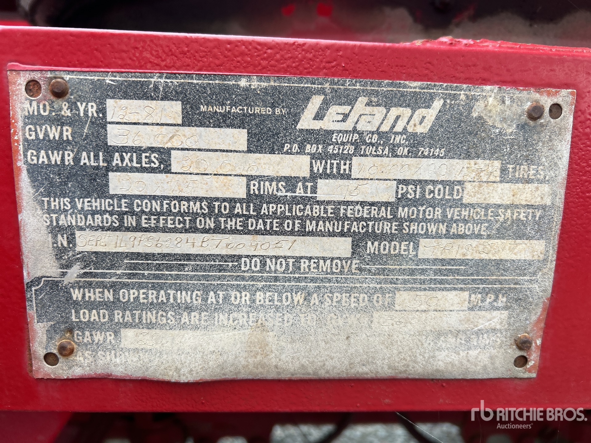 General Appearance with N.º de serie/VIN