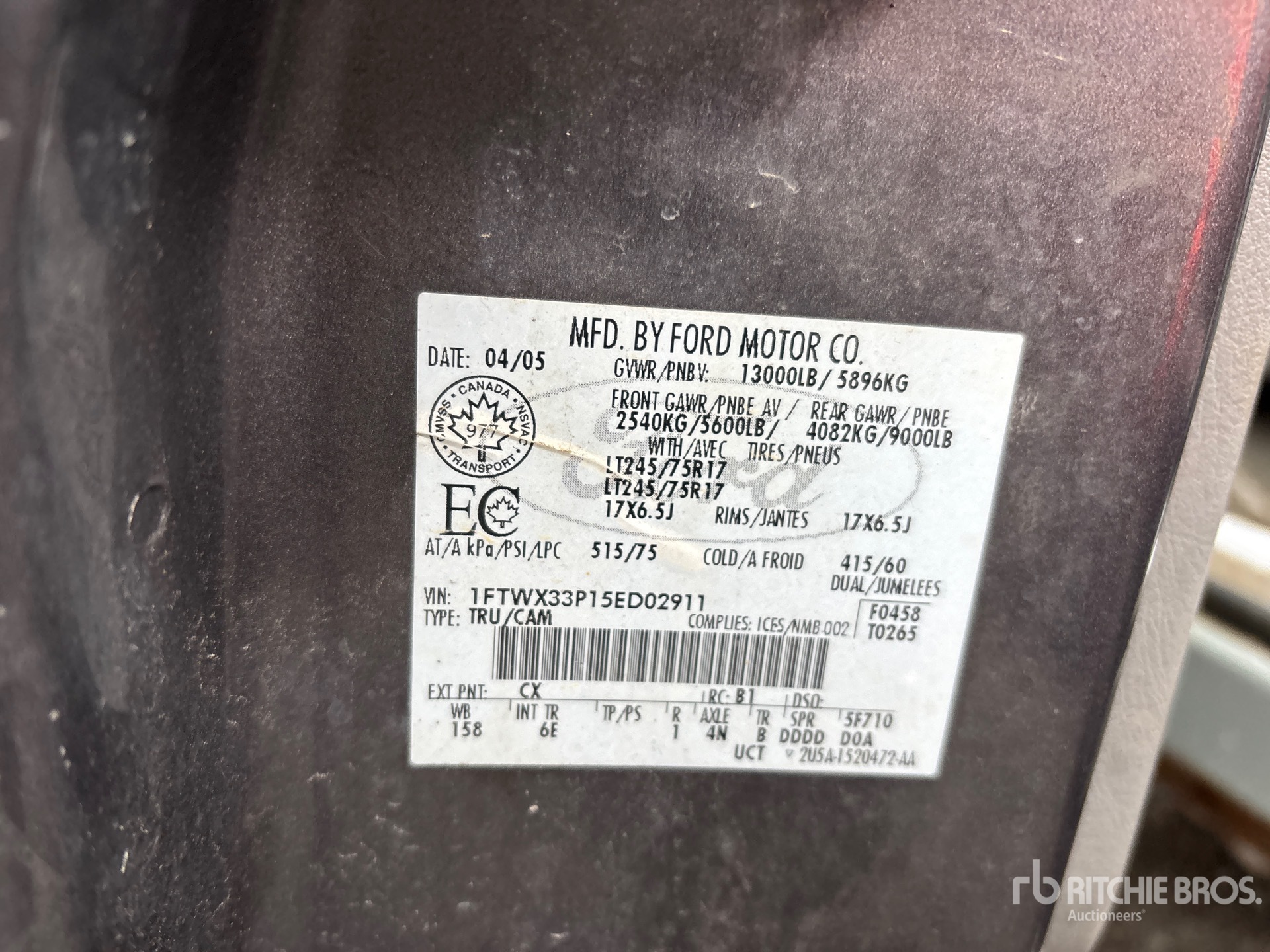 General Appearance with Serial Number / VIN