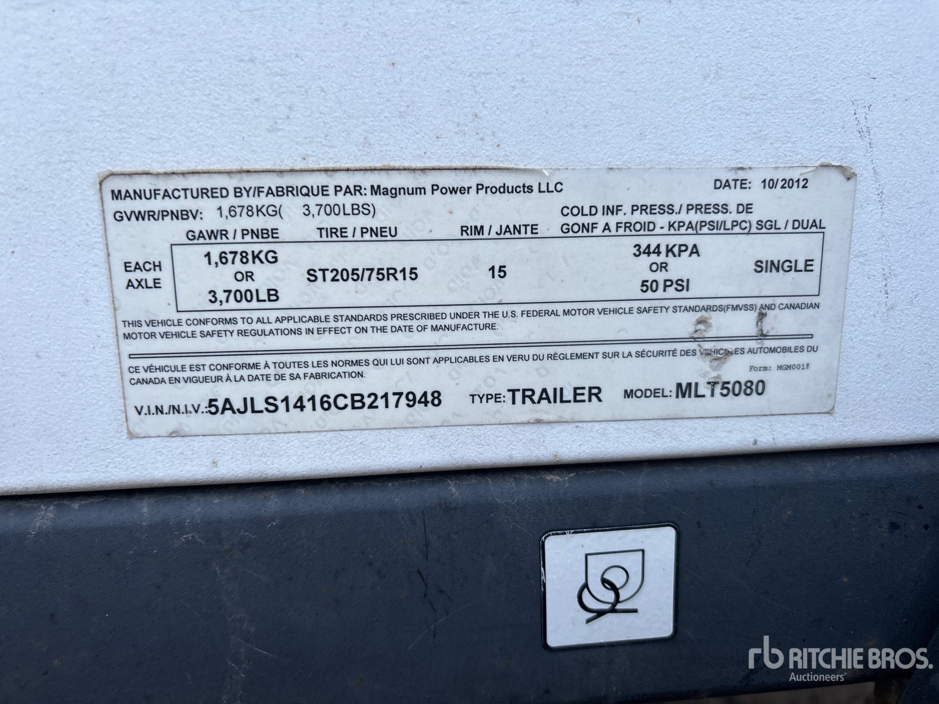 General Appearance with Serial Number / VIN