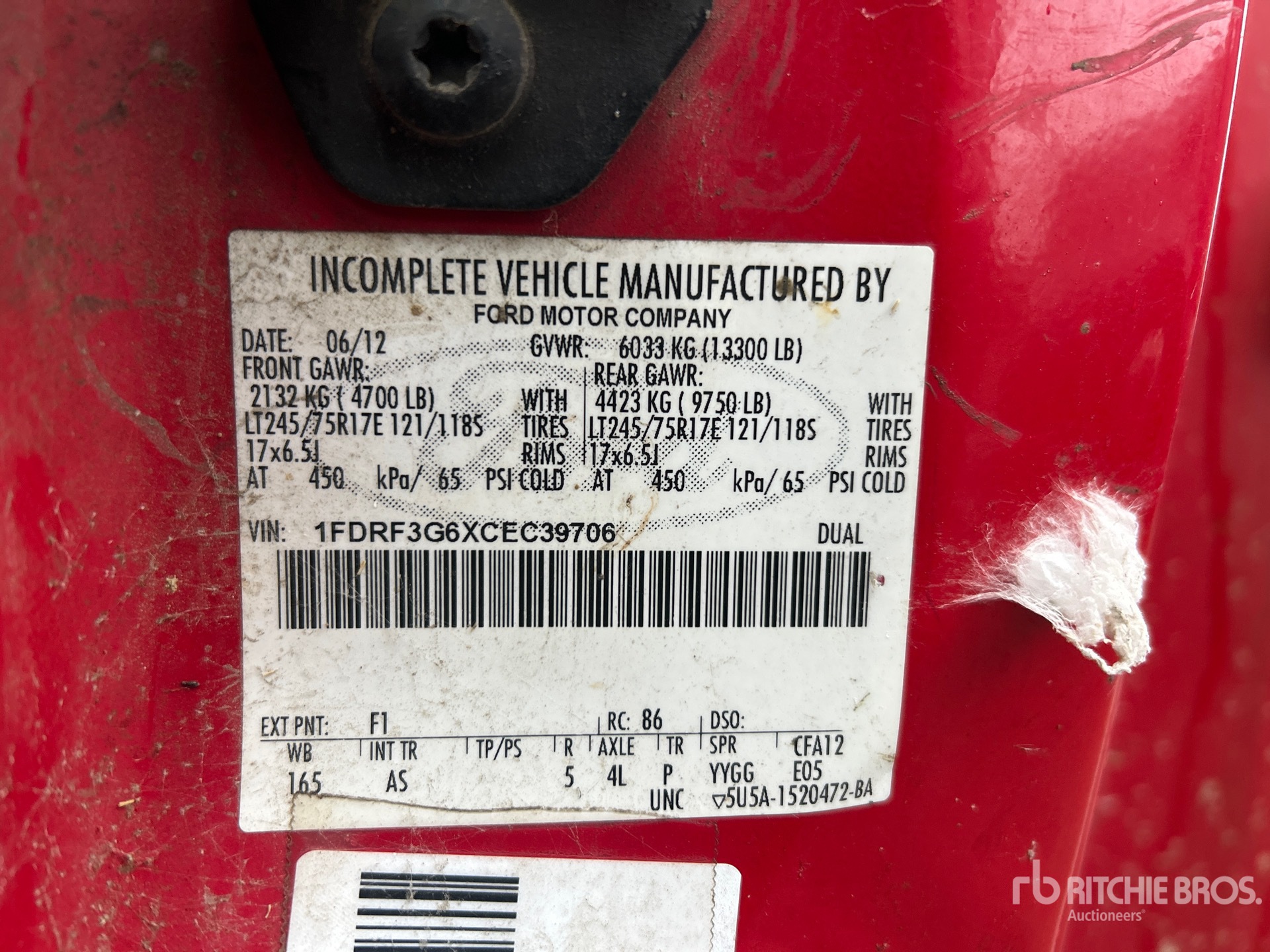 General Appearance with N.º de serie/VIN