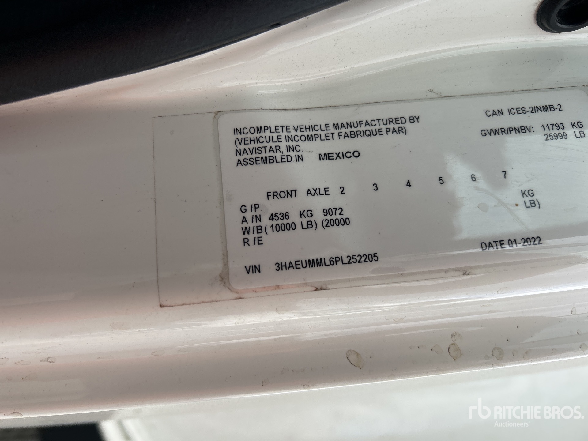 General Appearance with Serial Number / VIN