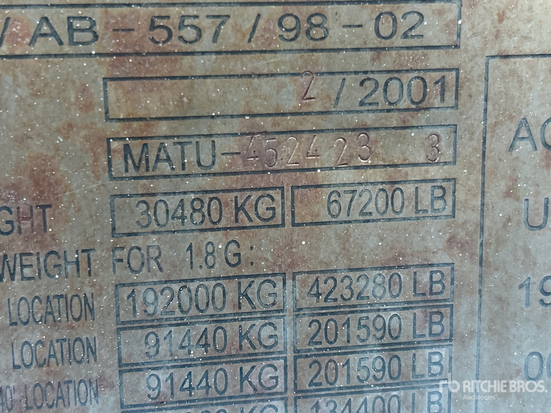 General Appearance with Serial Number / VIN