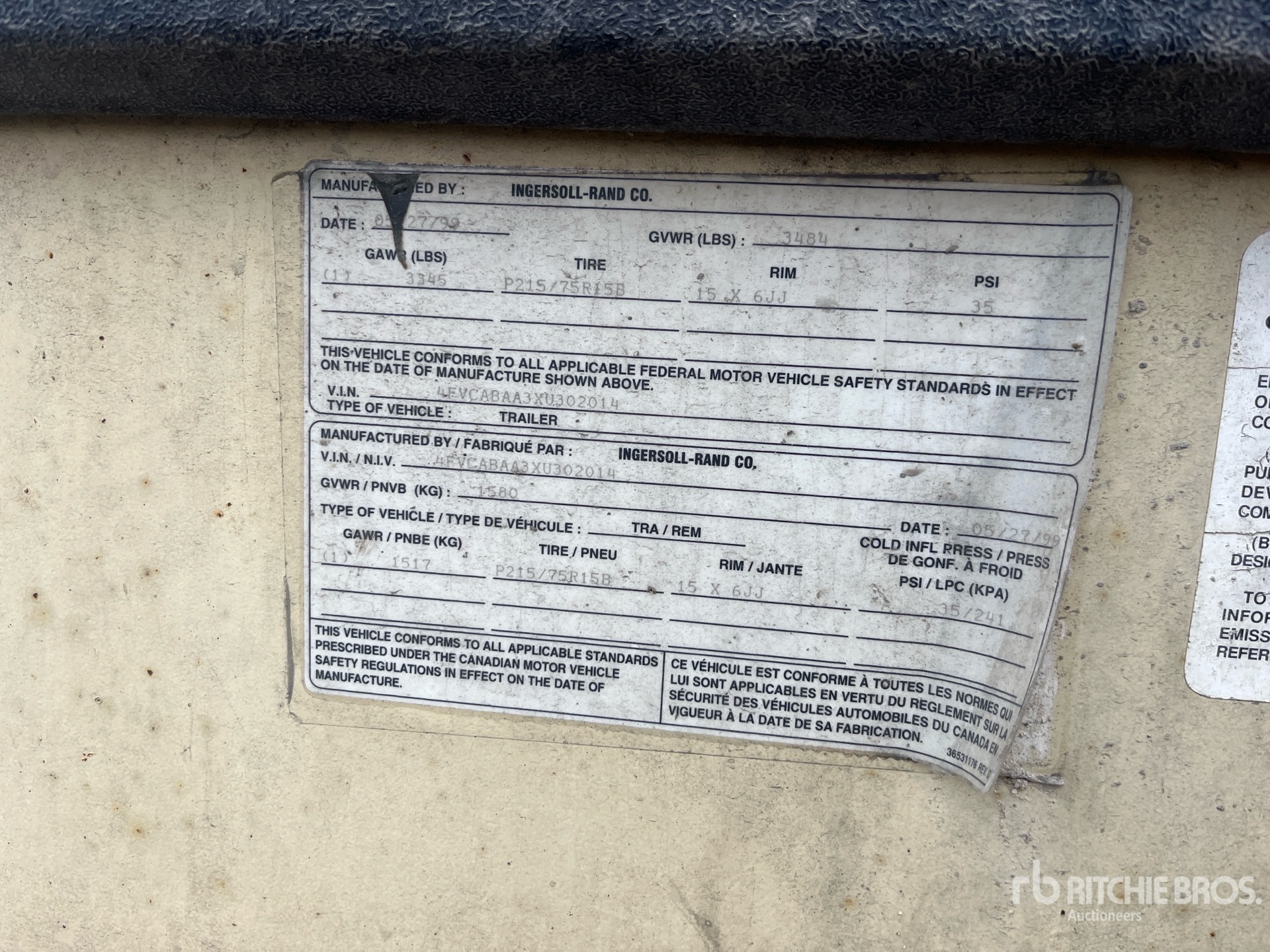 General Appearance with N.º de serie/VIN