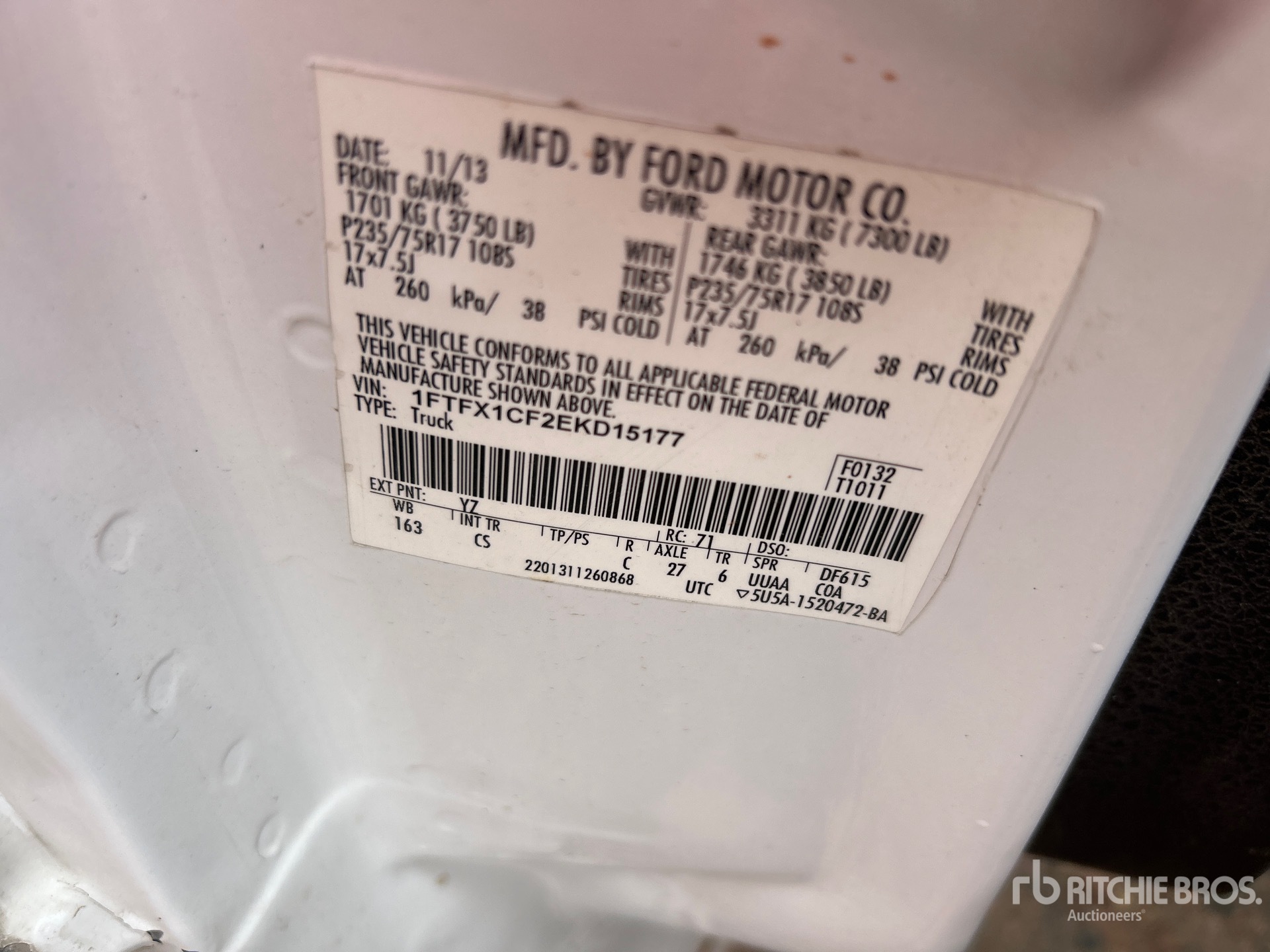 General Appearance with N.º de serie/VIN