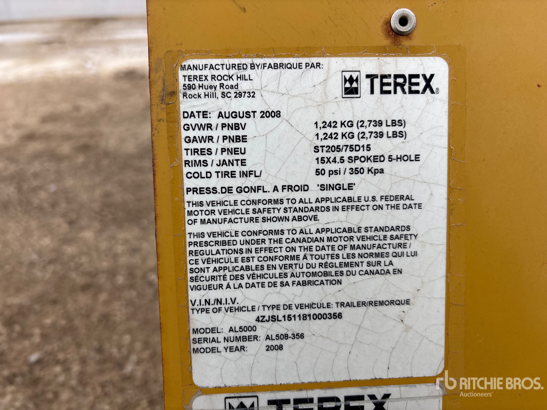 General Appearance with N.º de serie/VIN