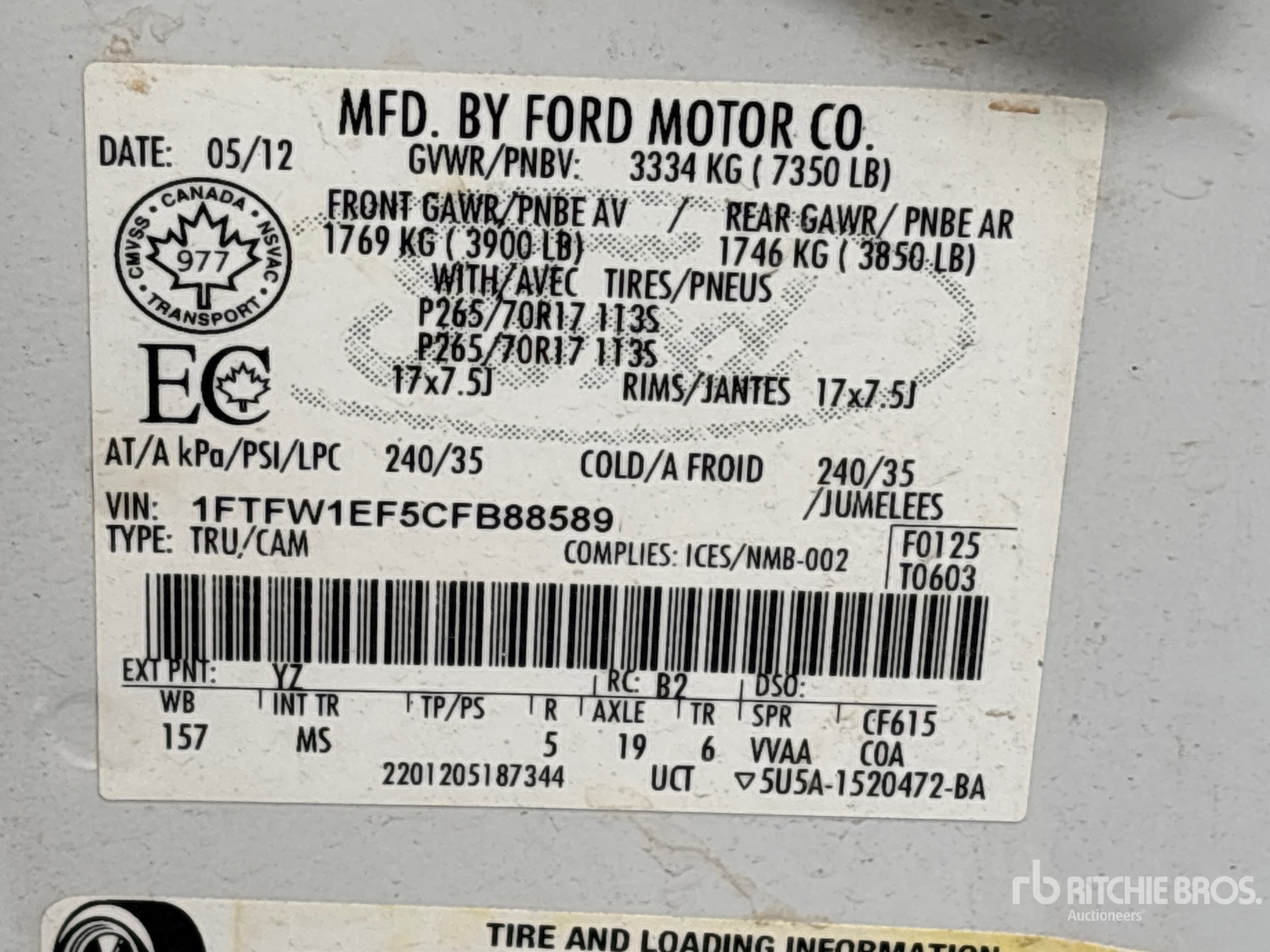 General Appearance with Second Serial Number/VIN Photo