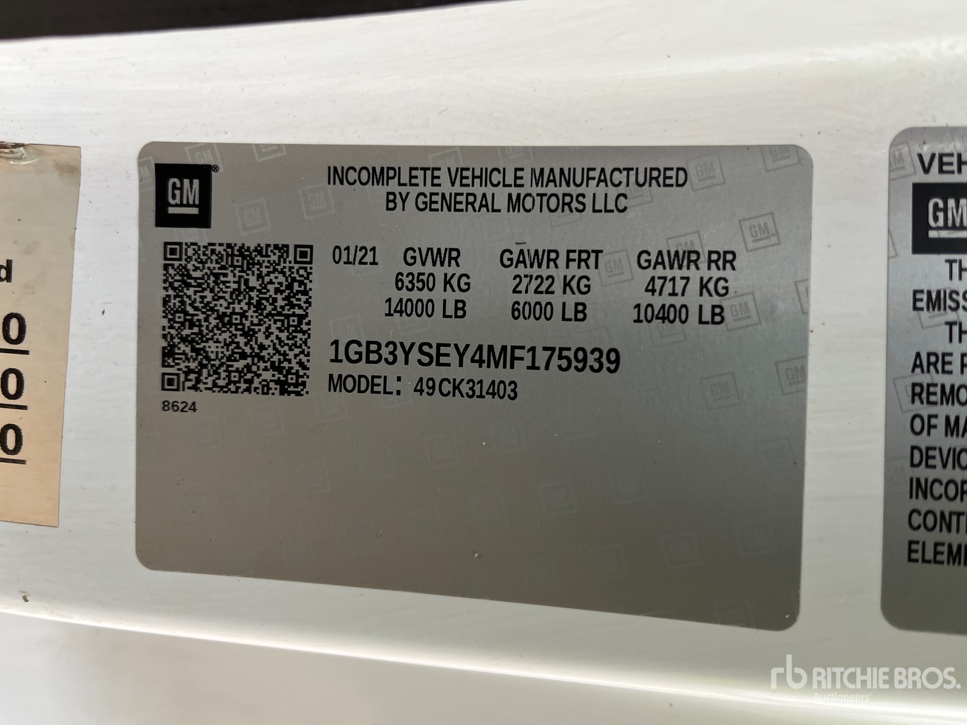 General Appearance with Serial Number / VIN