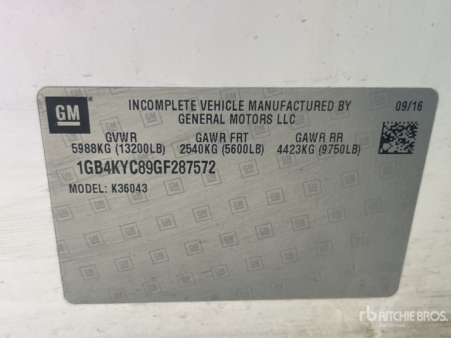 General Appearance with Serial Number / VIN