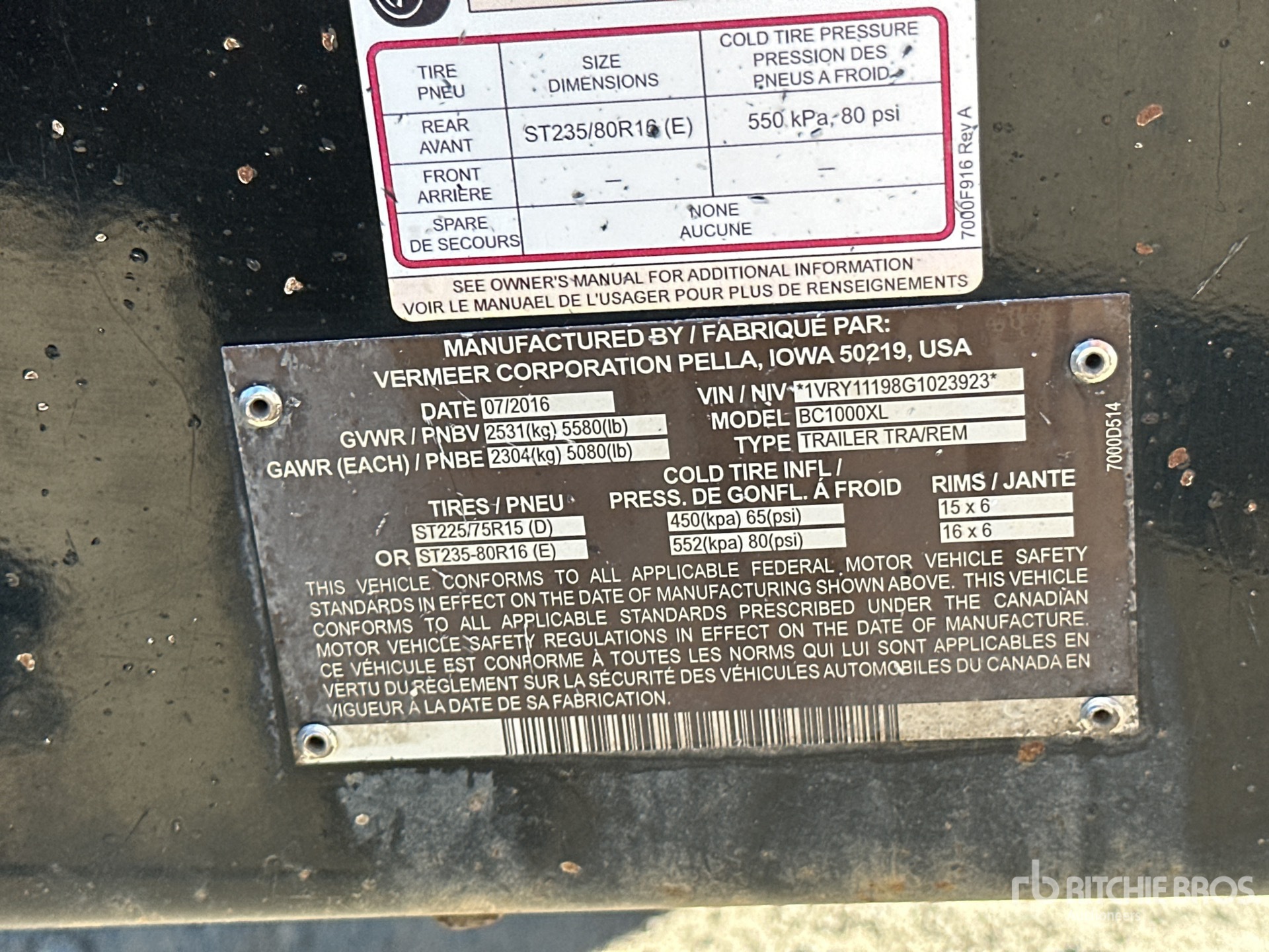 General Appearance with Numer seryjny/numer identyfikacyjny pojazdu