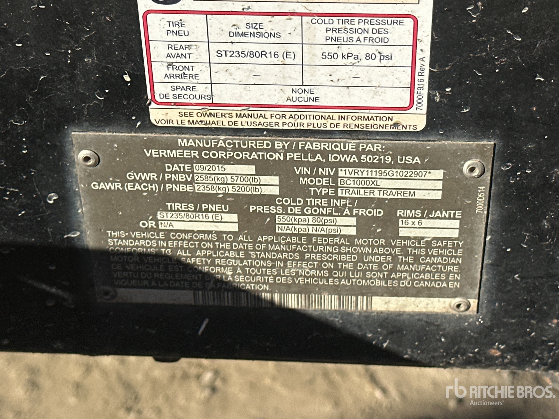 General Appearance with Serial Number / VIN