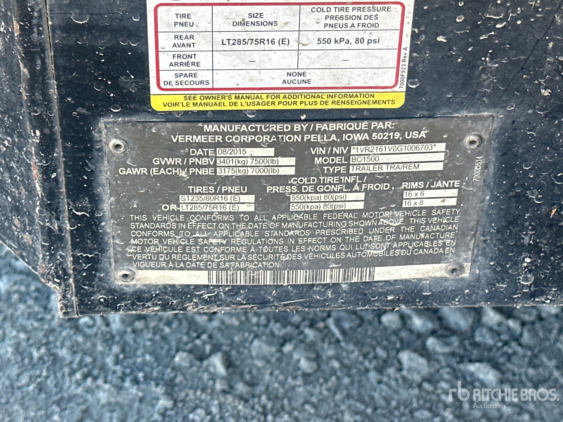 General Appearance with Serial Number / VIN