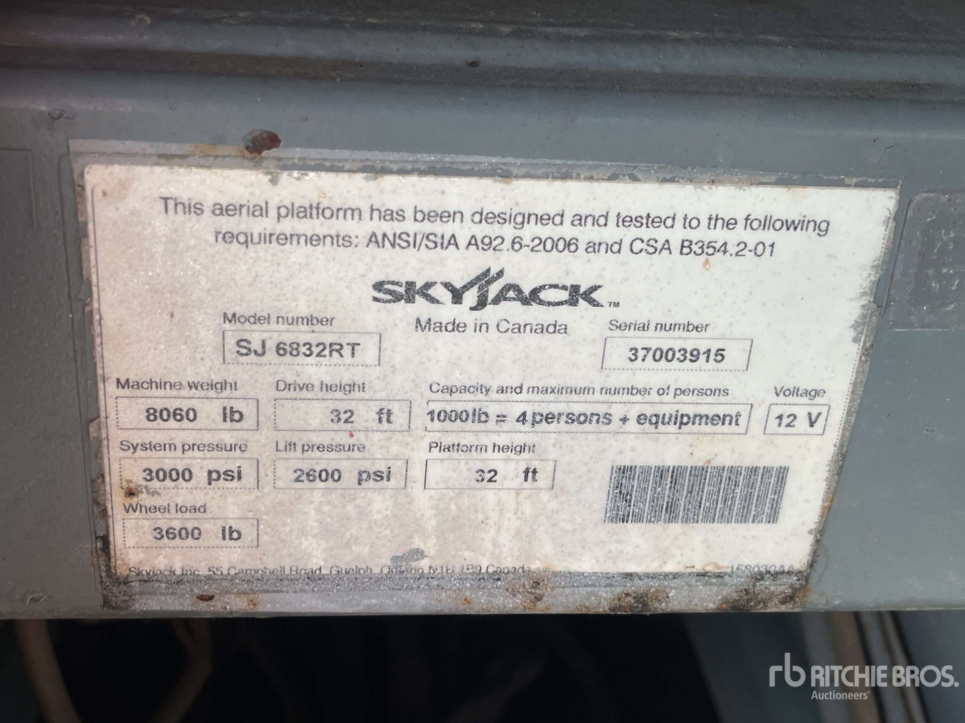 General Appearance with N.º de serie/VIN