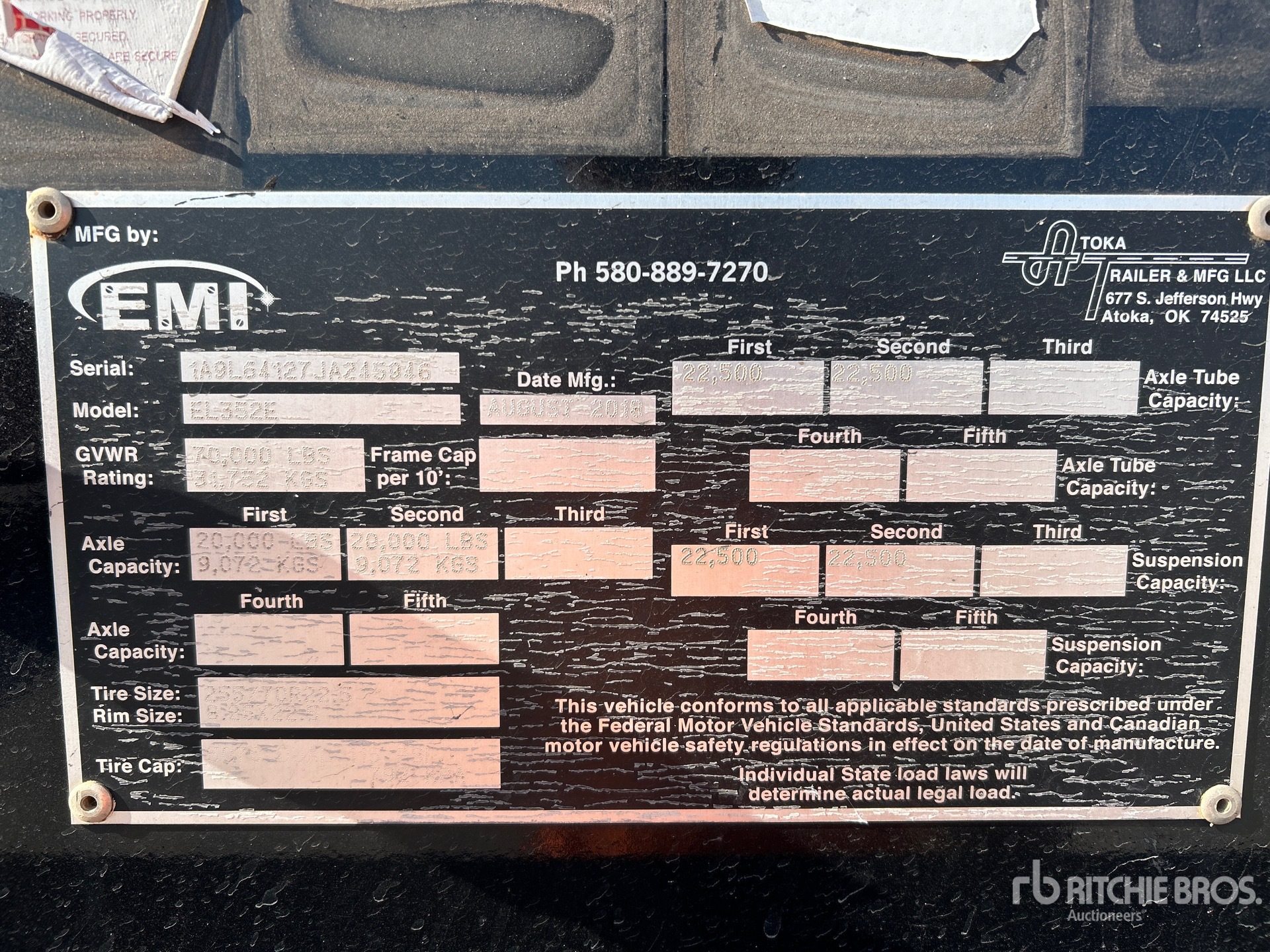 General Appearance with N.º de serie/VIN