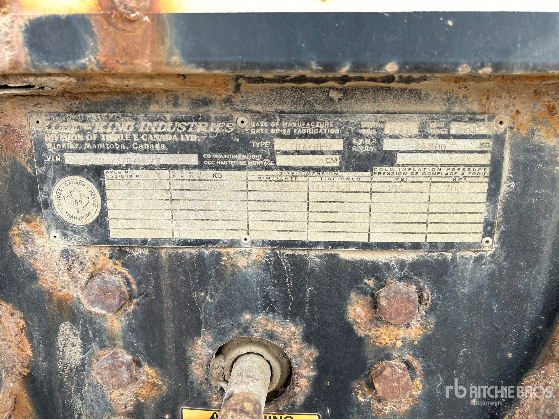 General Appearance with Serial Number / VIN