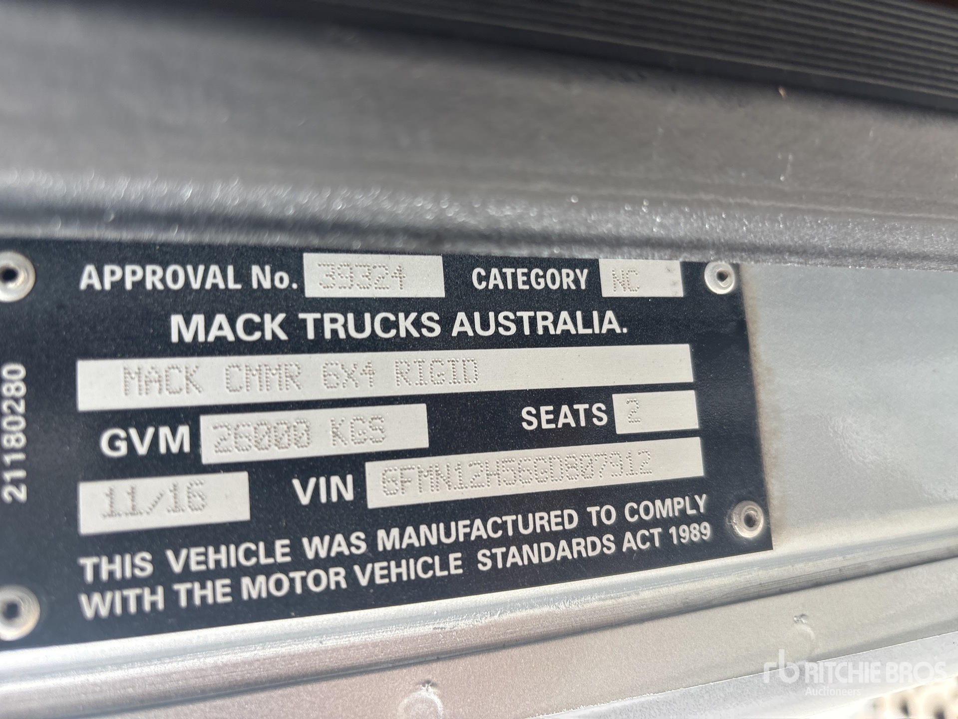 General Appearance with Serial Number / VIN