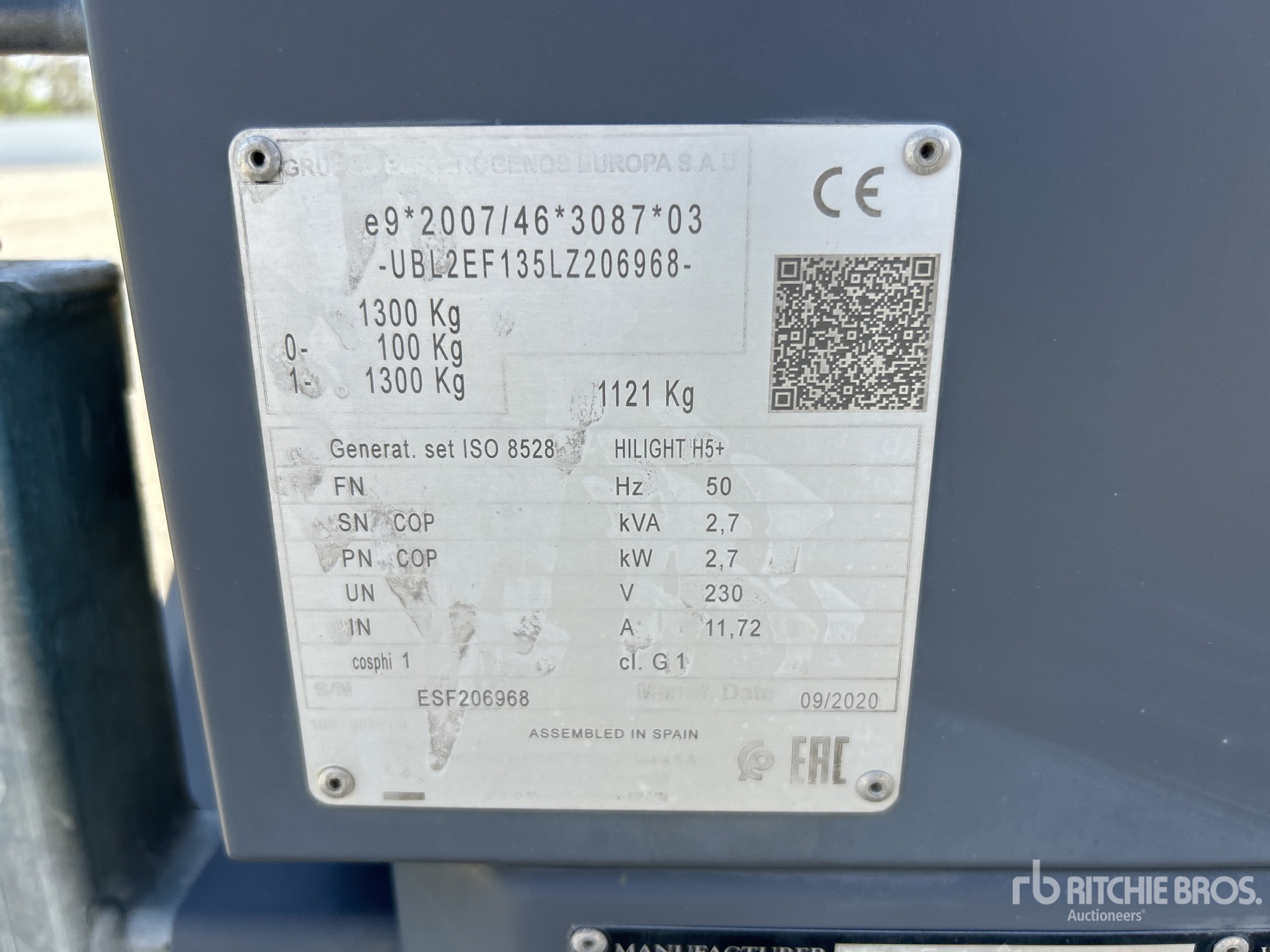 General Appearance with Unit Serial Number