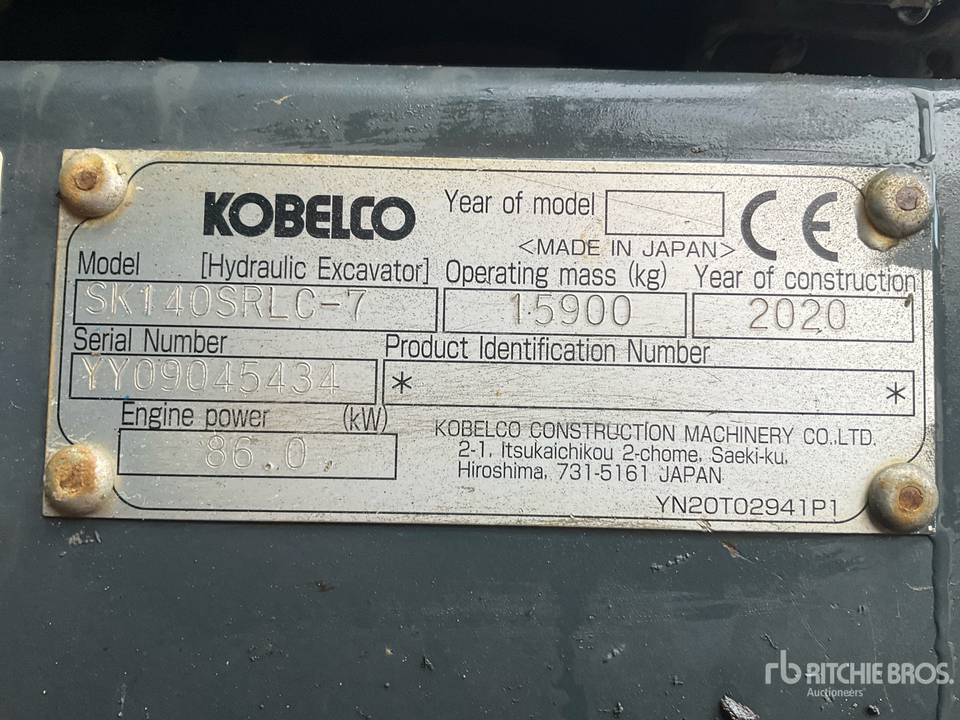 General Appearance with N.º de serie/VIN