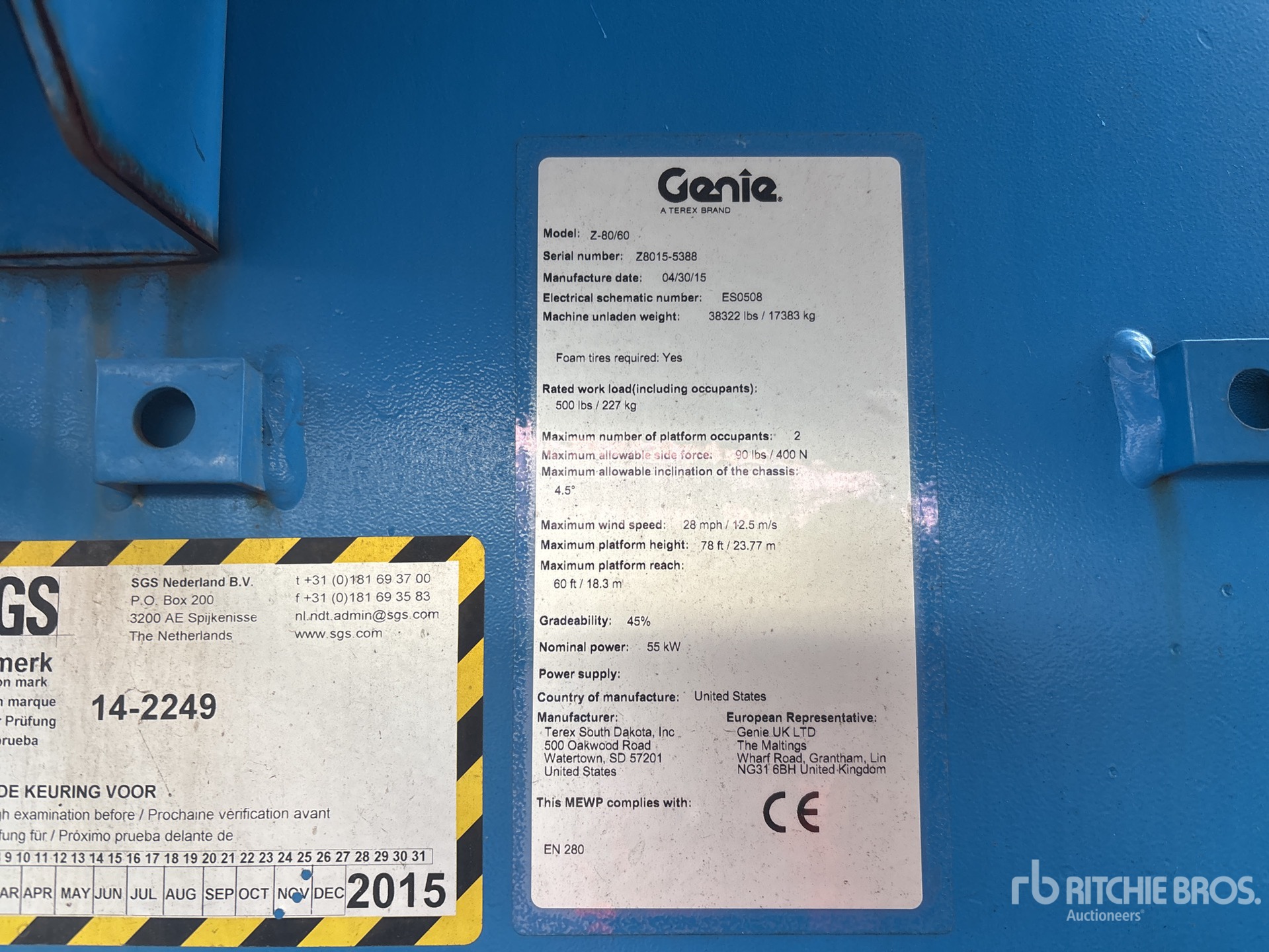 General Appearance with N.º de serie/VIN