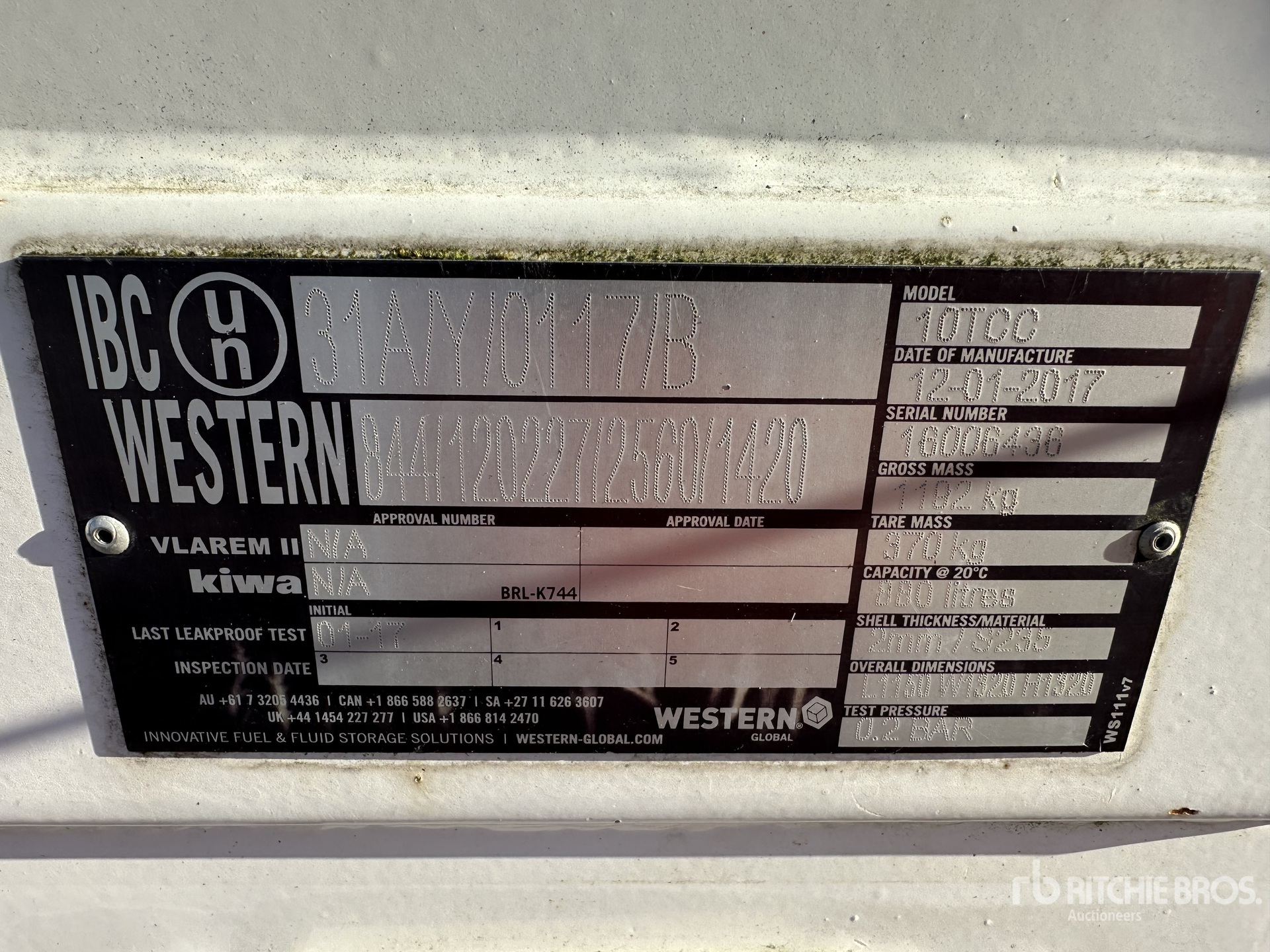 General Appearance with N.º de serie/VIN