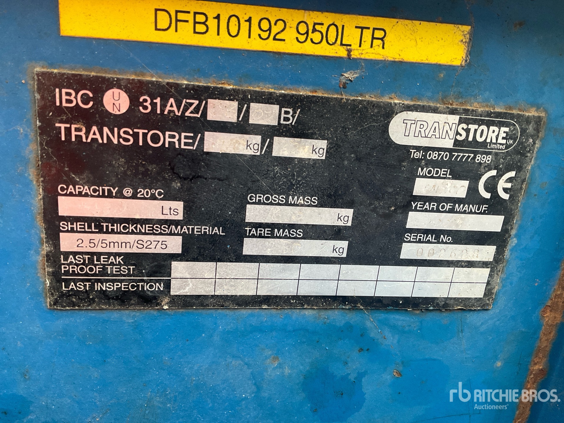 General Appearance with N.º de serie/VIN