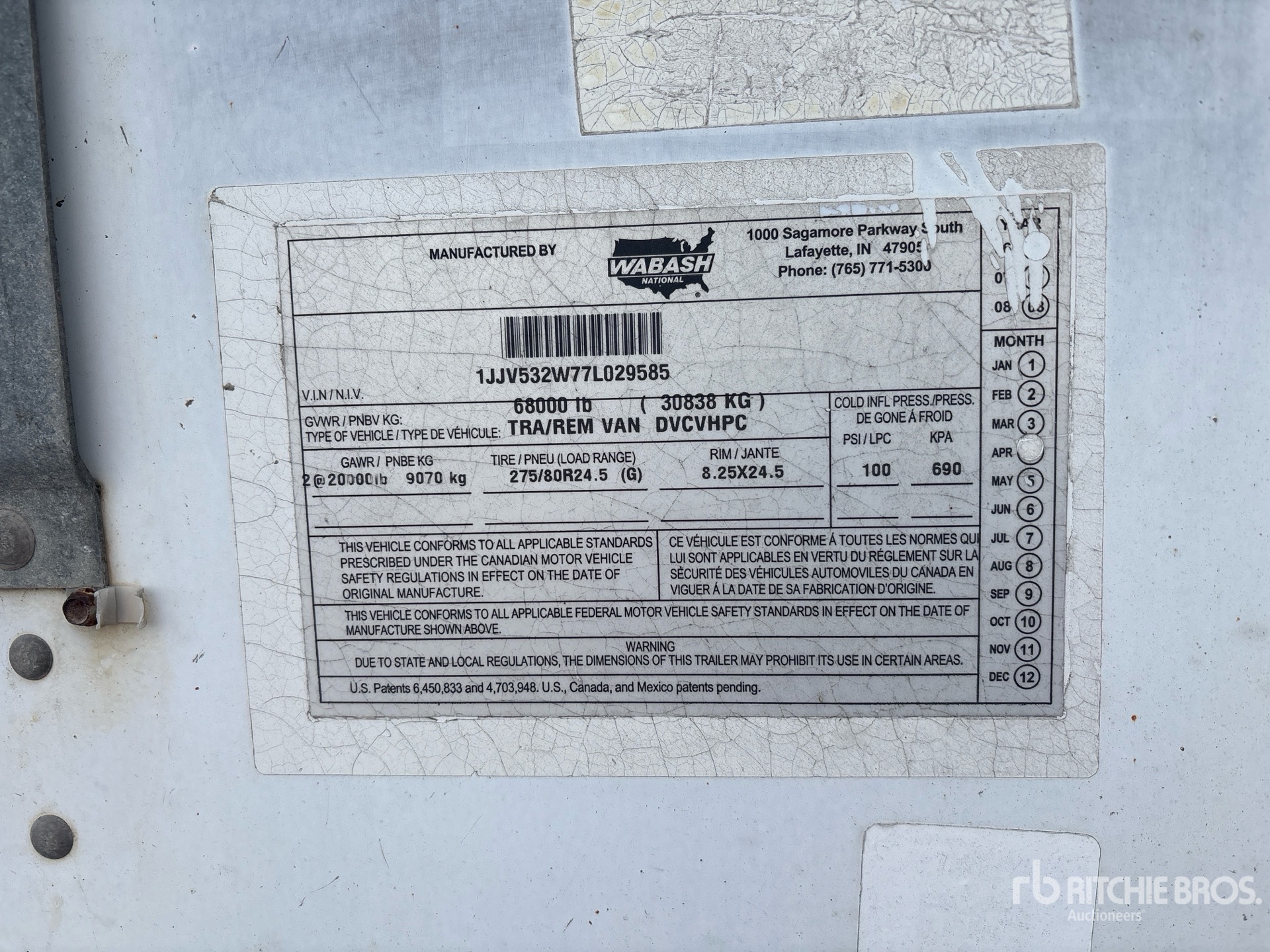 General Appearance with N.º de serie/VIN