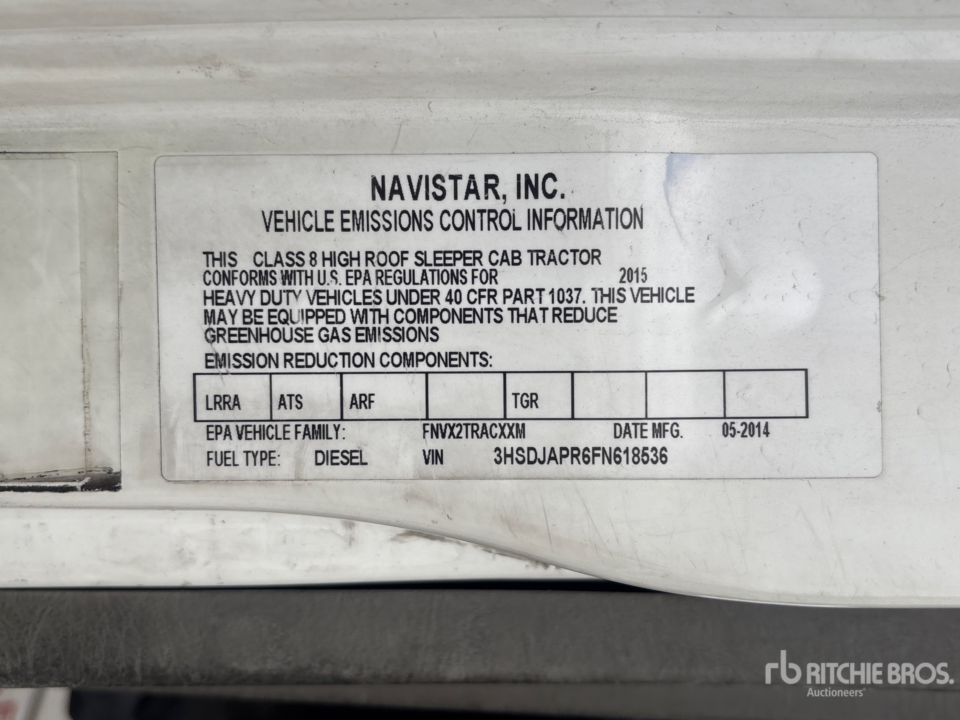 General Appearance with N.º de serie/VIN