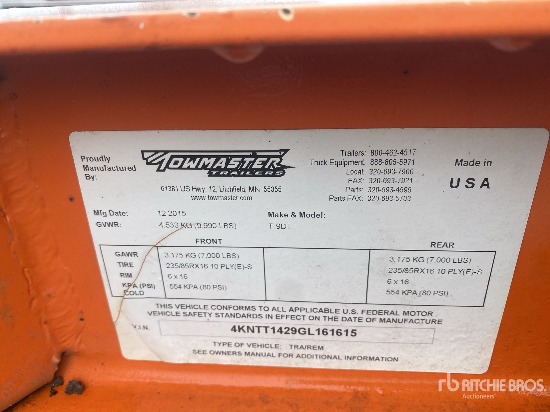 2016 Towmaster T-9DT