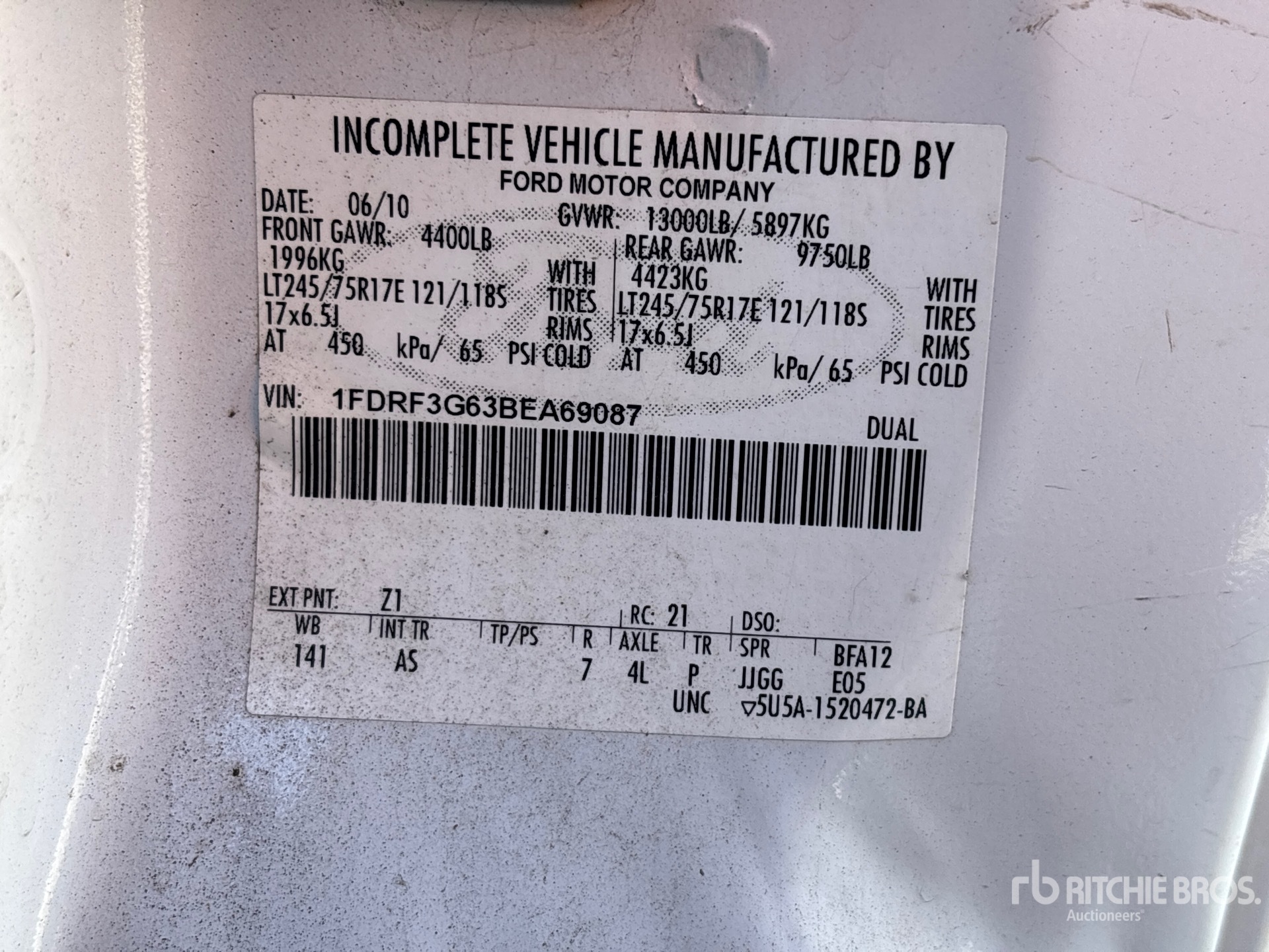 General Appearance with N.º de serie/VIN