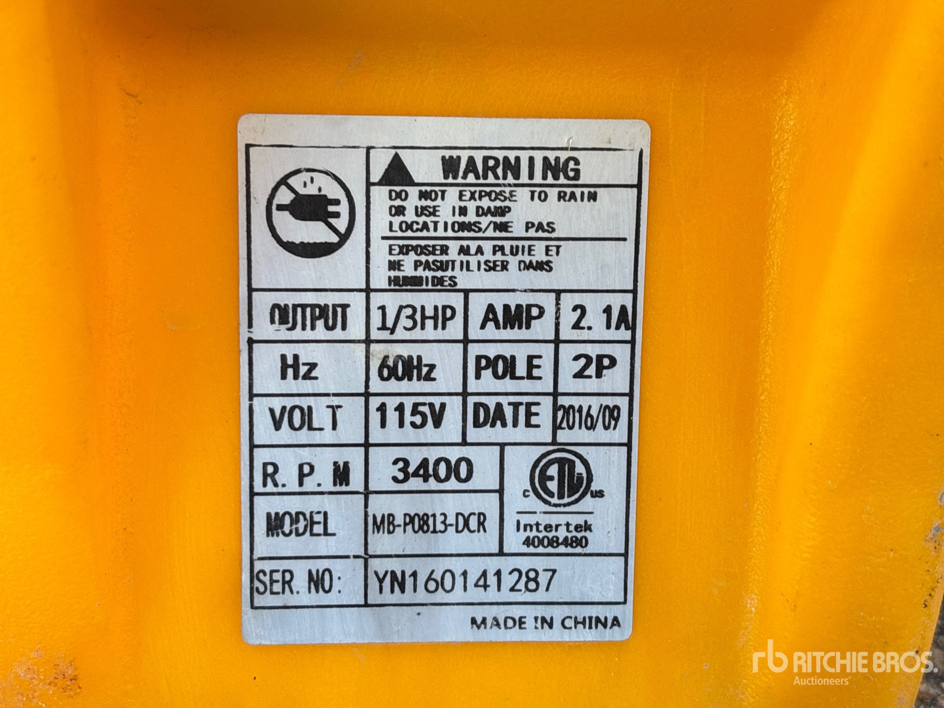 General Appearance with Serial Number / VIN