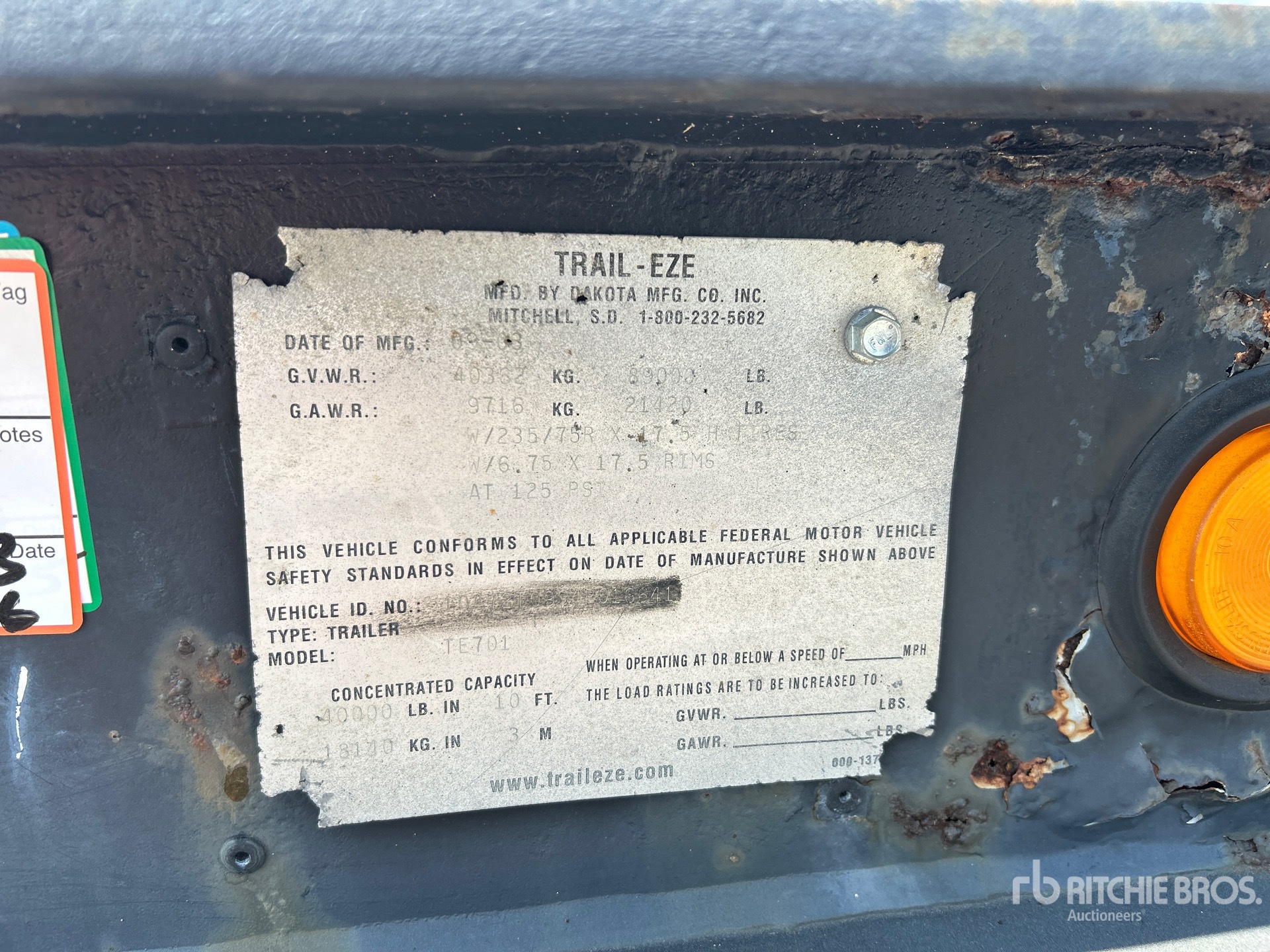 General Appearance with N.º de serie/VIN