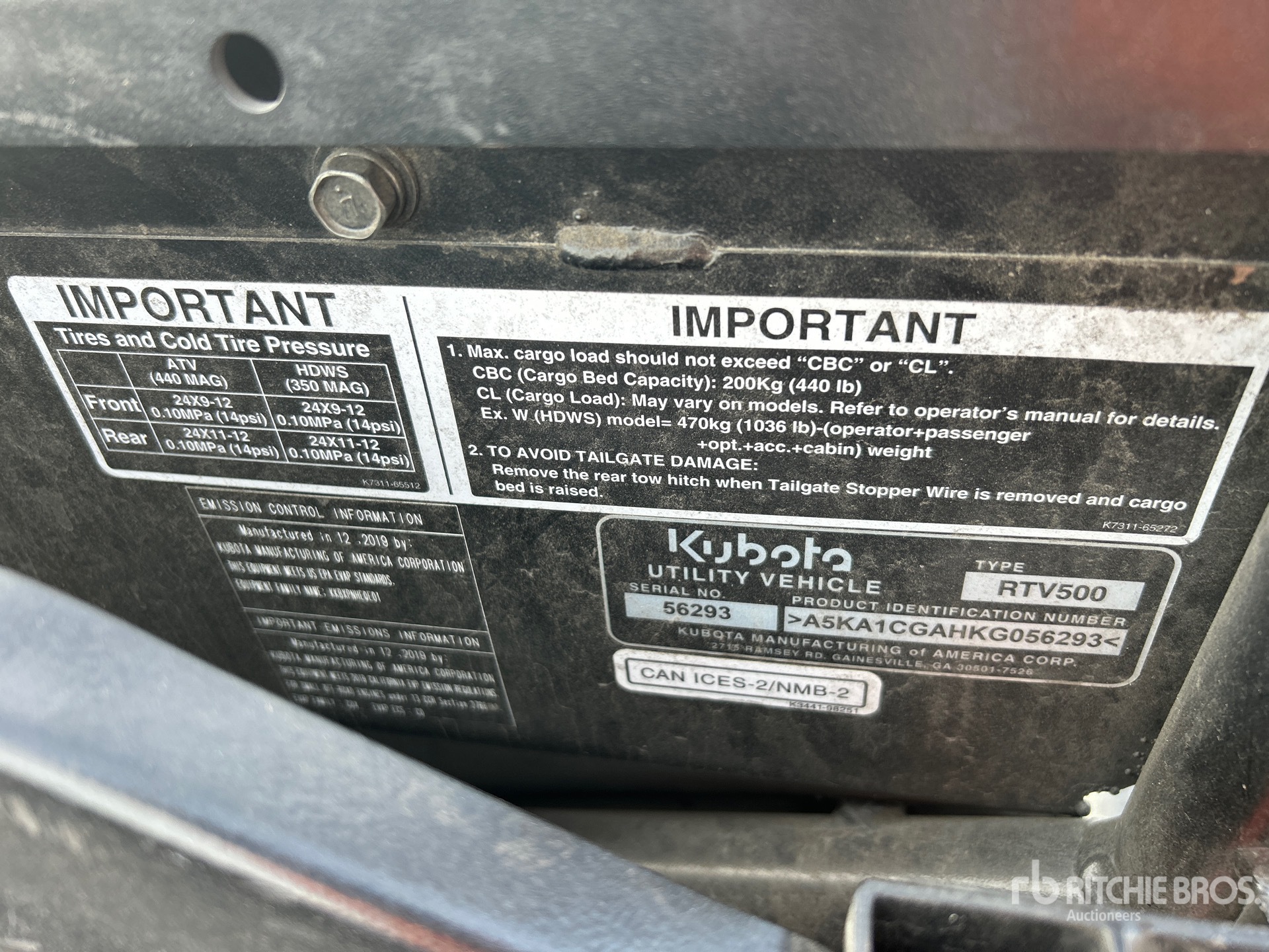 General Appearance with Numer seryjny/numer identyfikacyjny pojazdu