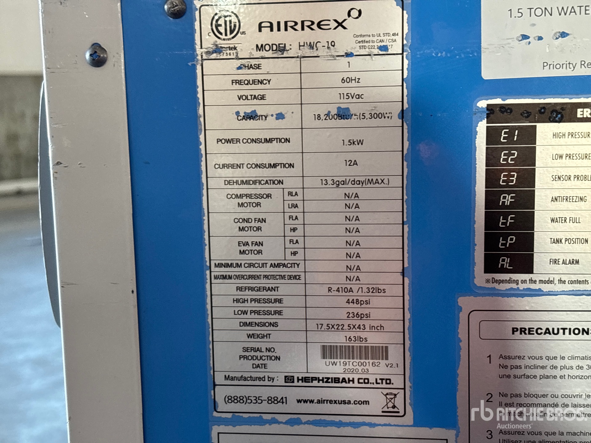 General Appearance with Serial Number / VIN