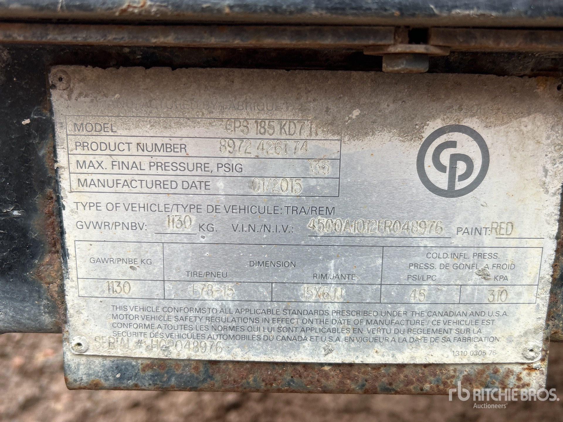 General Appearance with N.º de serie/VIN