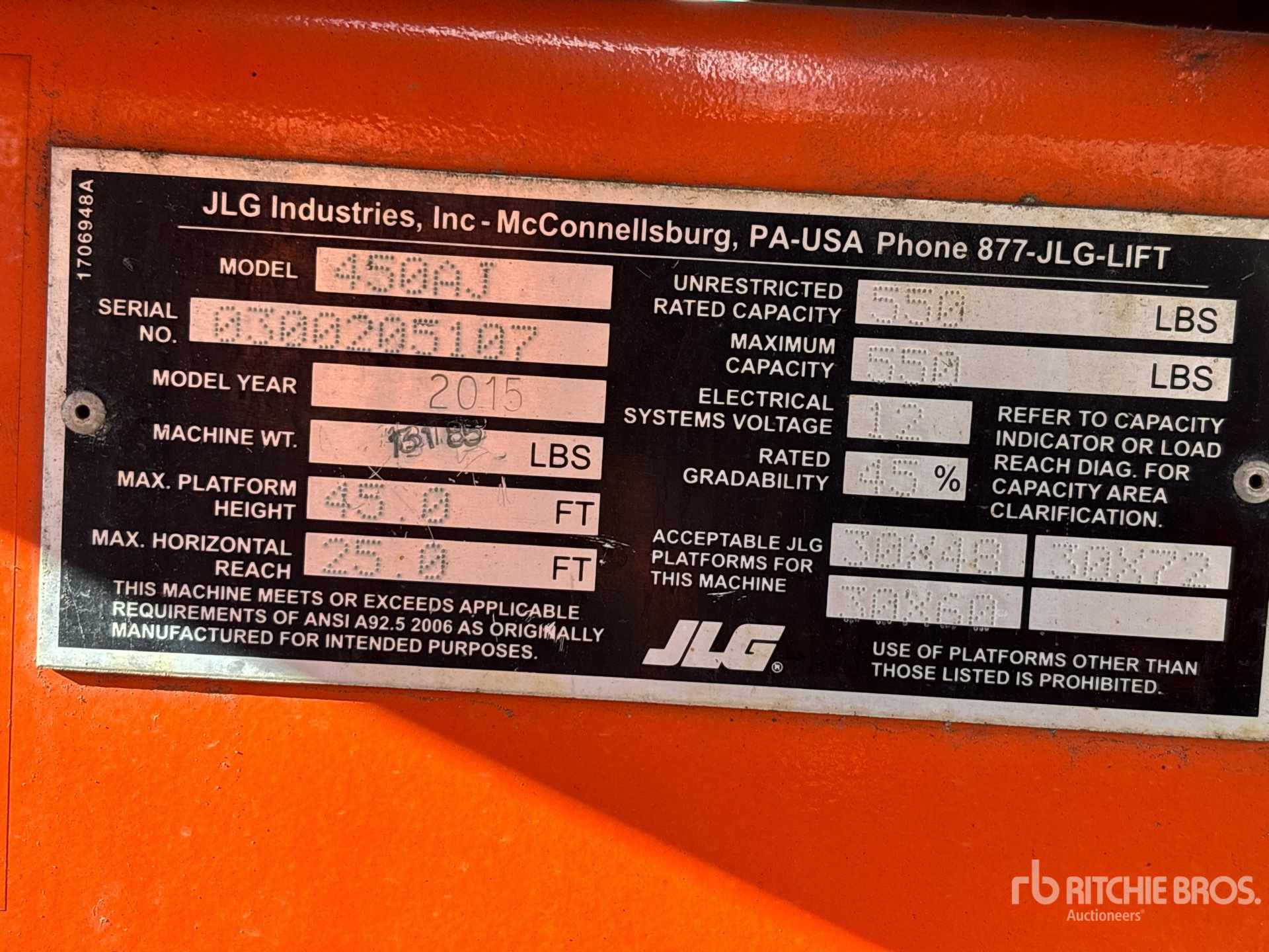 General Appearance with N.º de serie/VIN