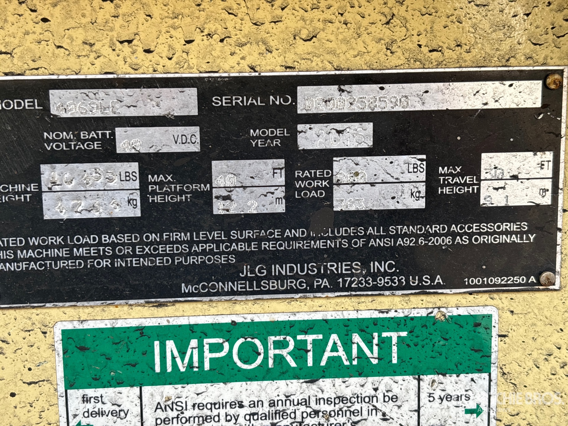 General Appearance with N.º de serie/VIN