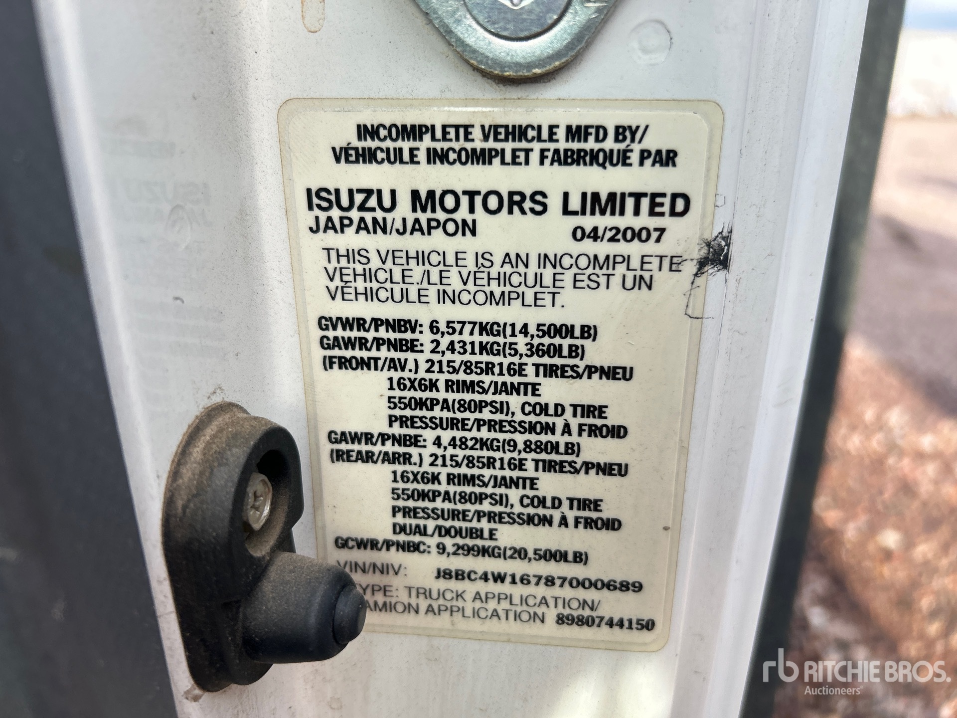 General Appearance with Numer seryjny/numer identyfikacyjny pojazdu